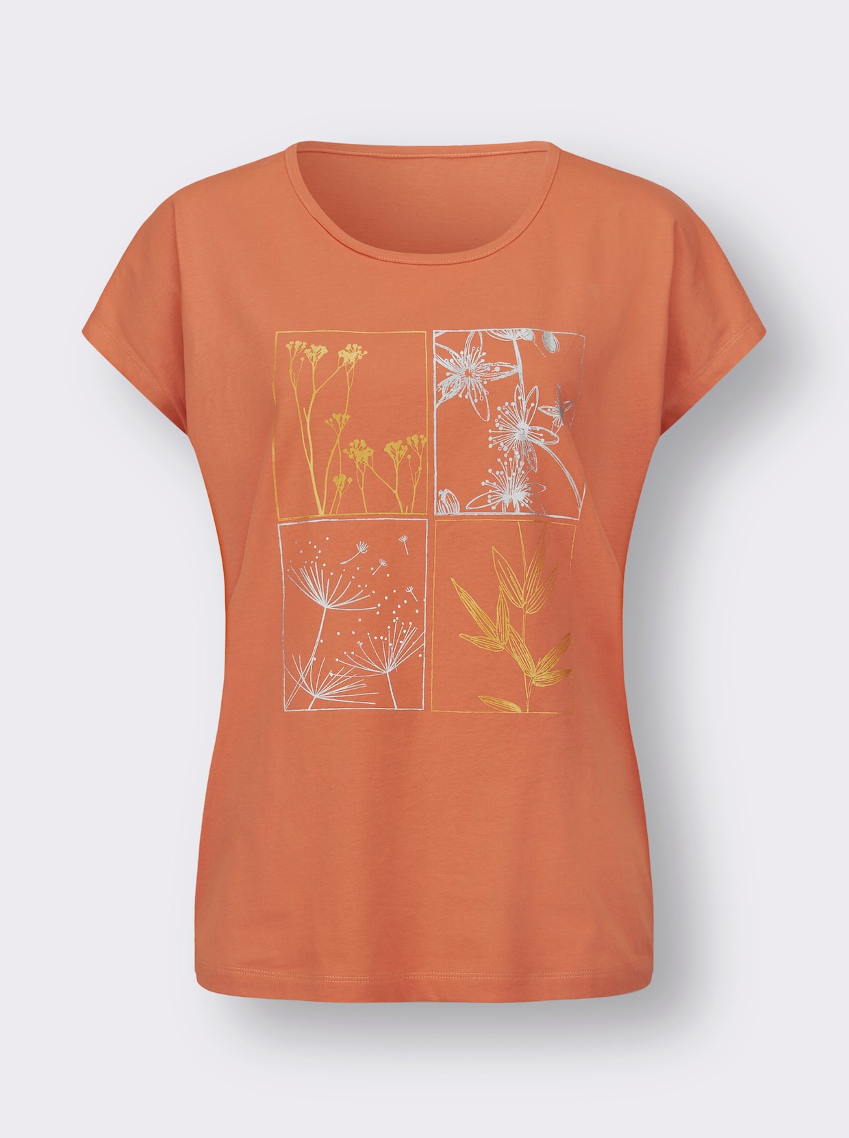 T-shirt - papaja/zilverkleur