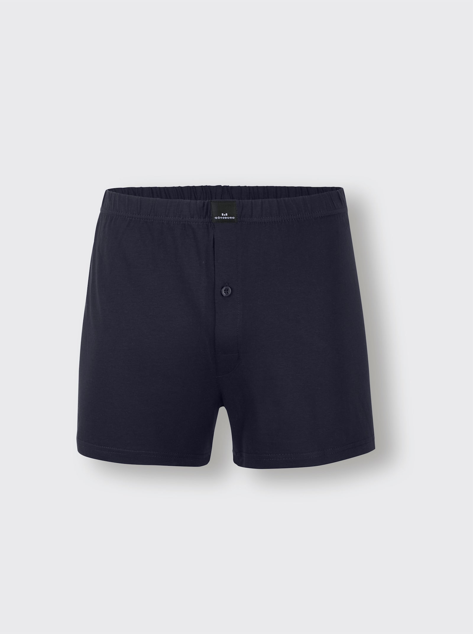 Boxershorts - marine + jeansblau-weiss-bedruckt