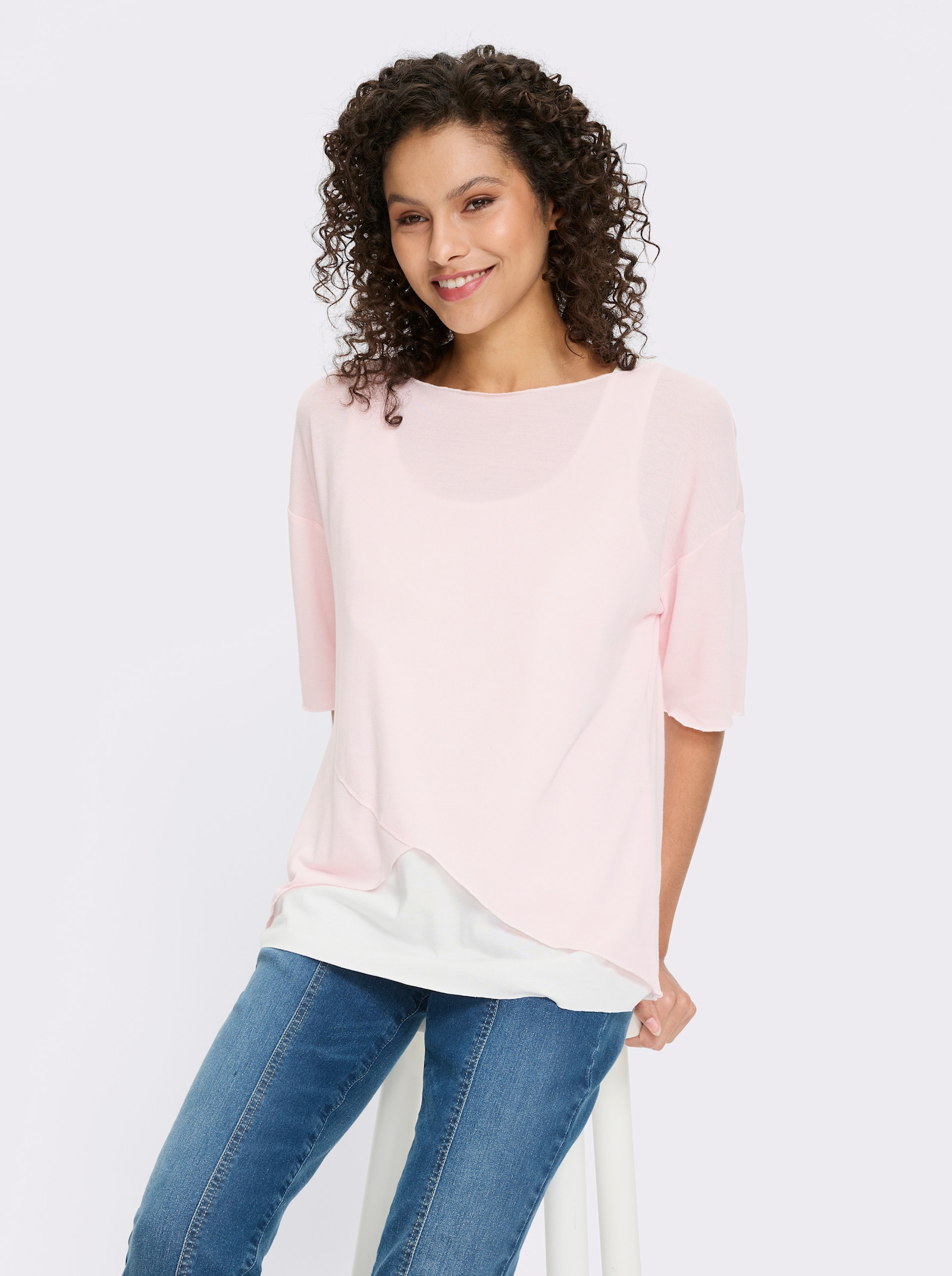 heine 2-in-1-Shirt im Oversize-Schnitt - hellrosé