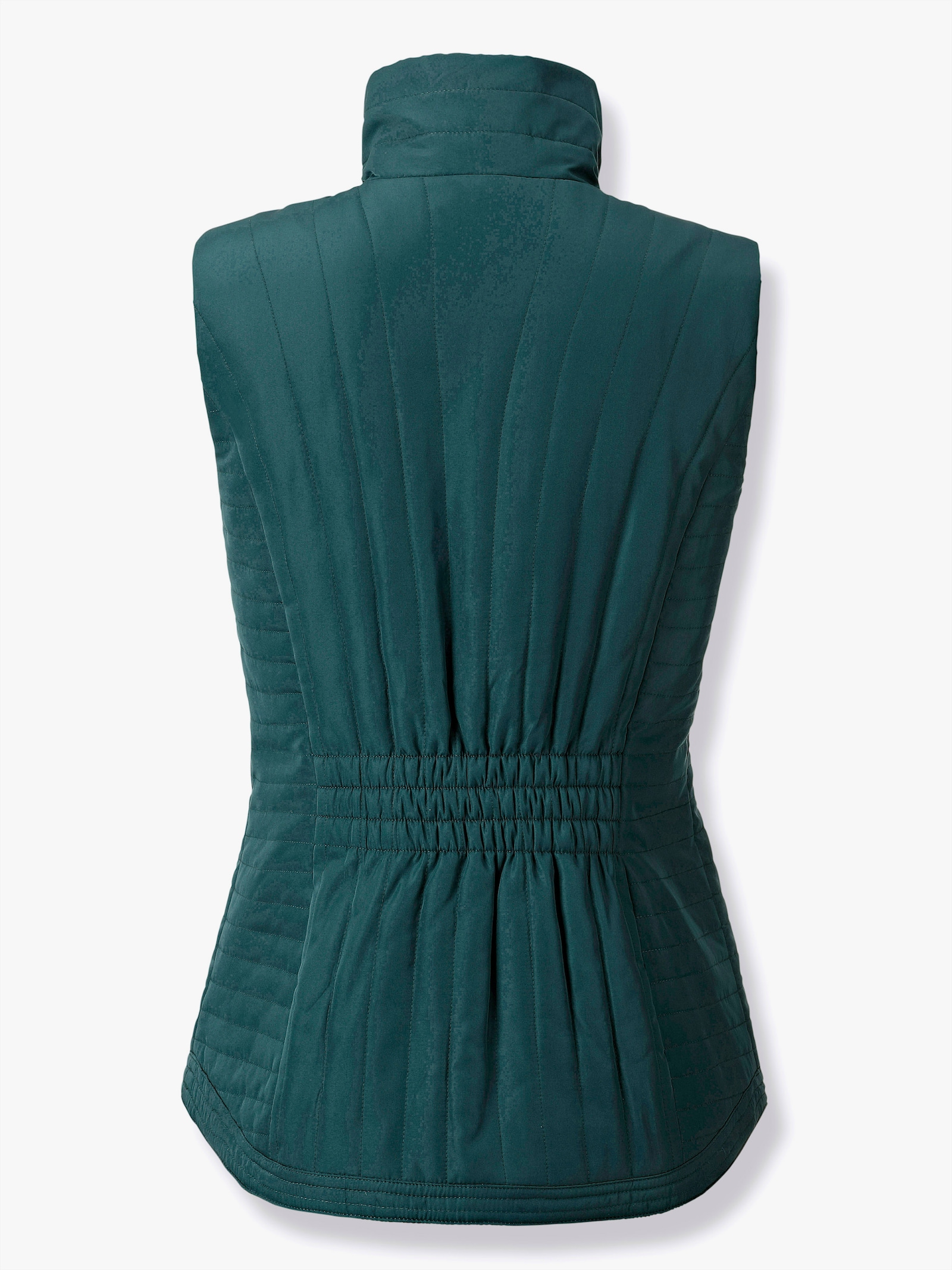 Steppweste mit Zippertaschen - petrol