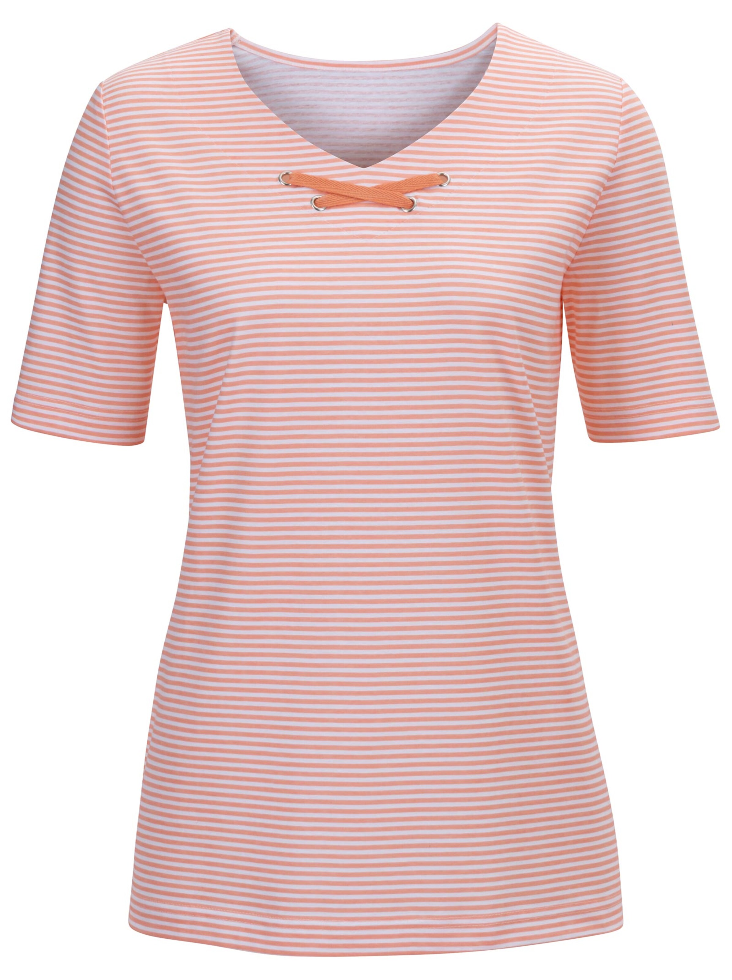 Shirt - apricot-geringelt