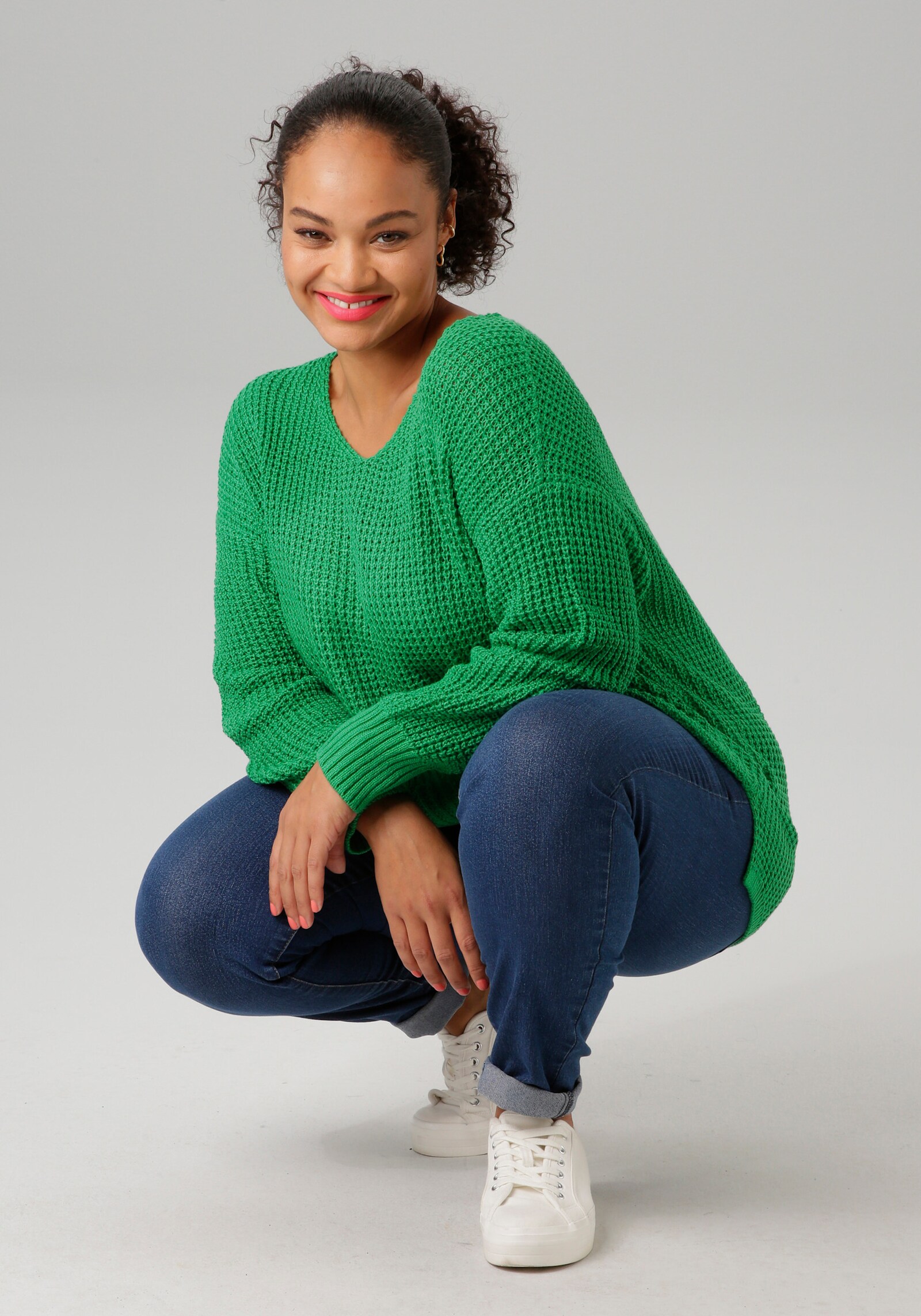 Aniston PLUS Strickpullover - grün