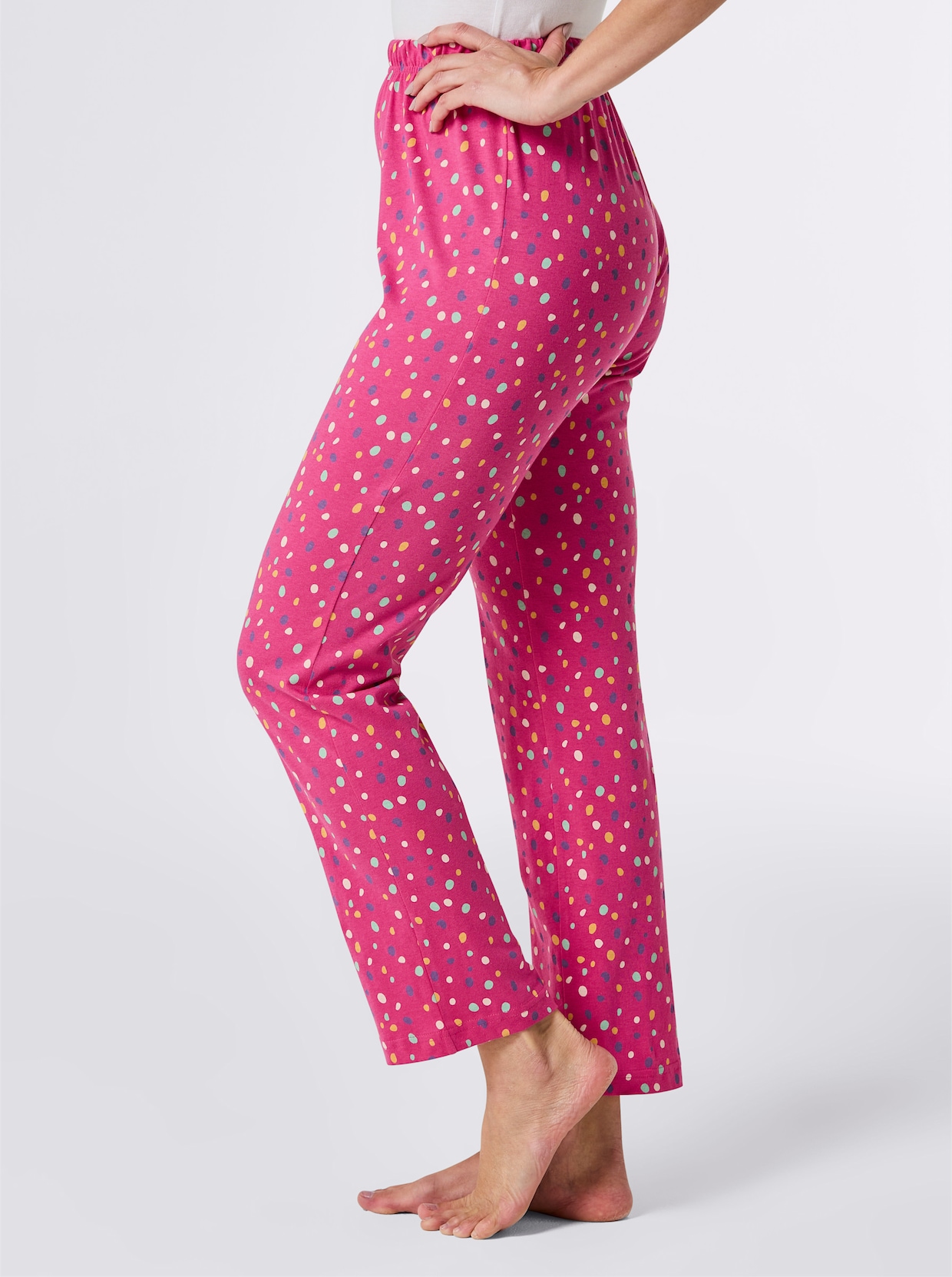 wäschepur Pyjama-Broek - fuchsia geprint