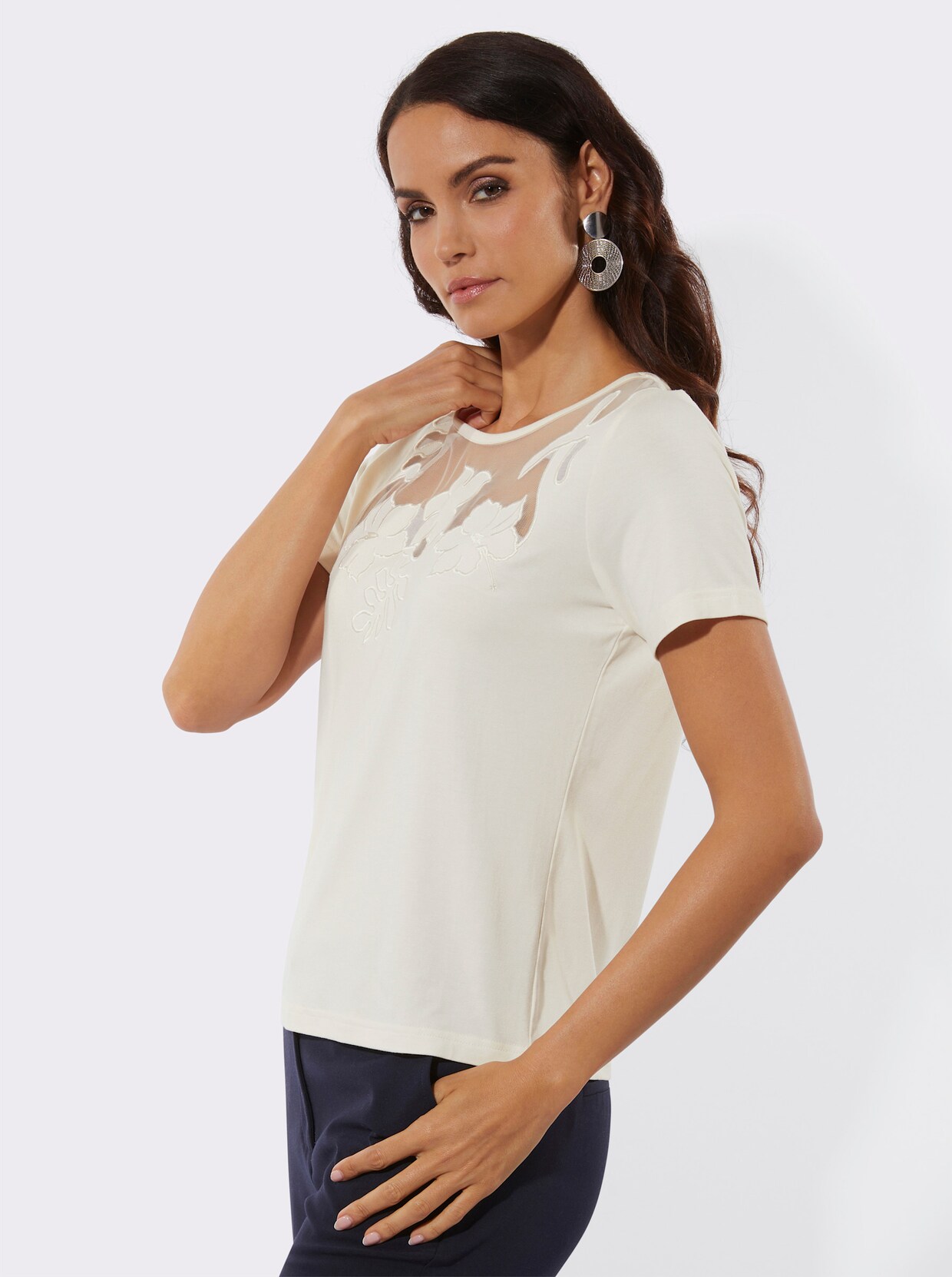 Kurzarmshirt - champagner