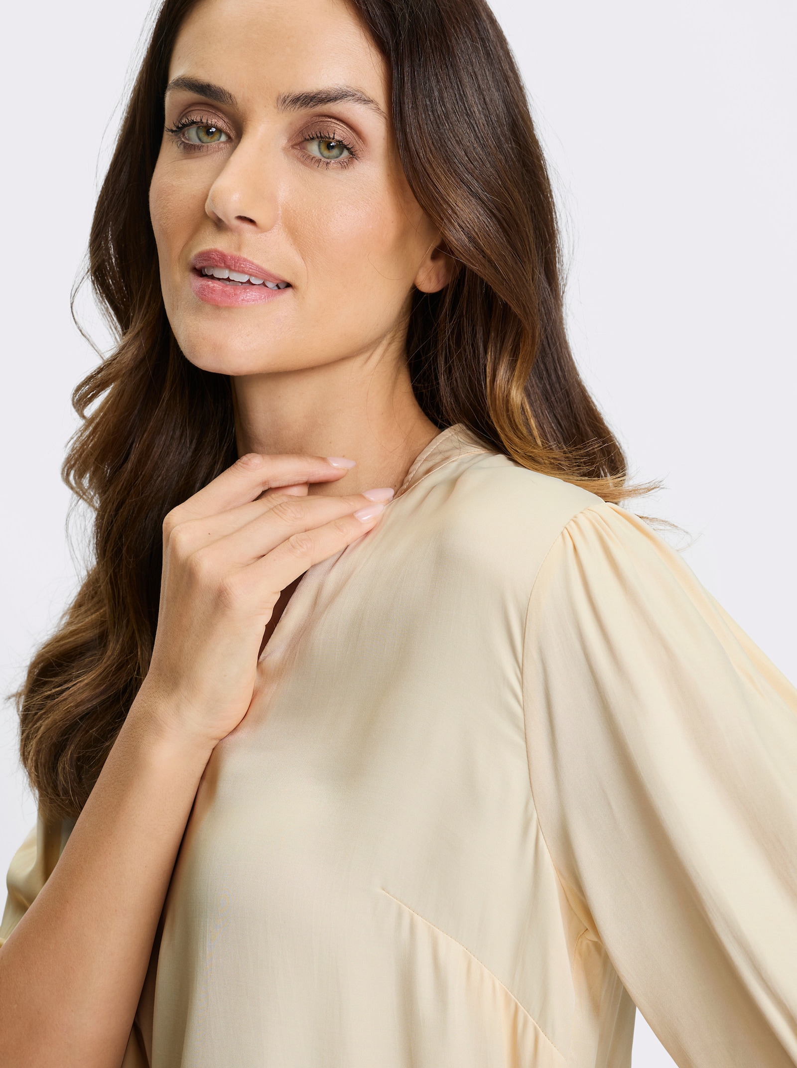 heine Kurzarm-Bluse - elfenbein