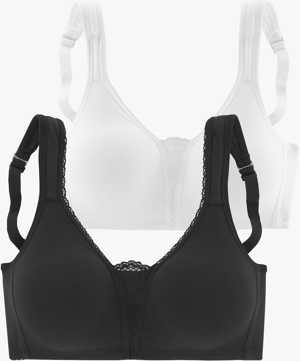 petite fleur Soutien-gorge doux - noir + blanc