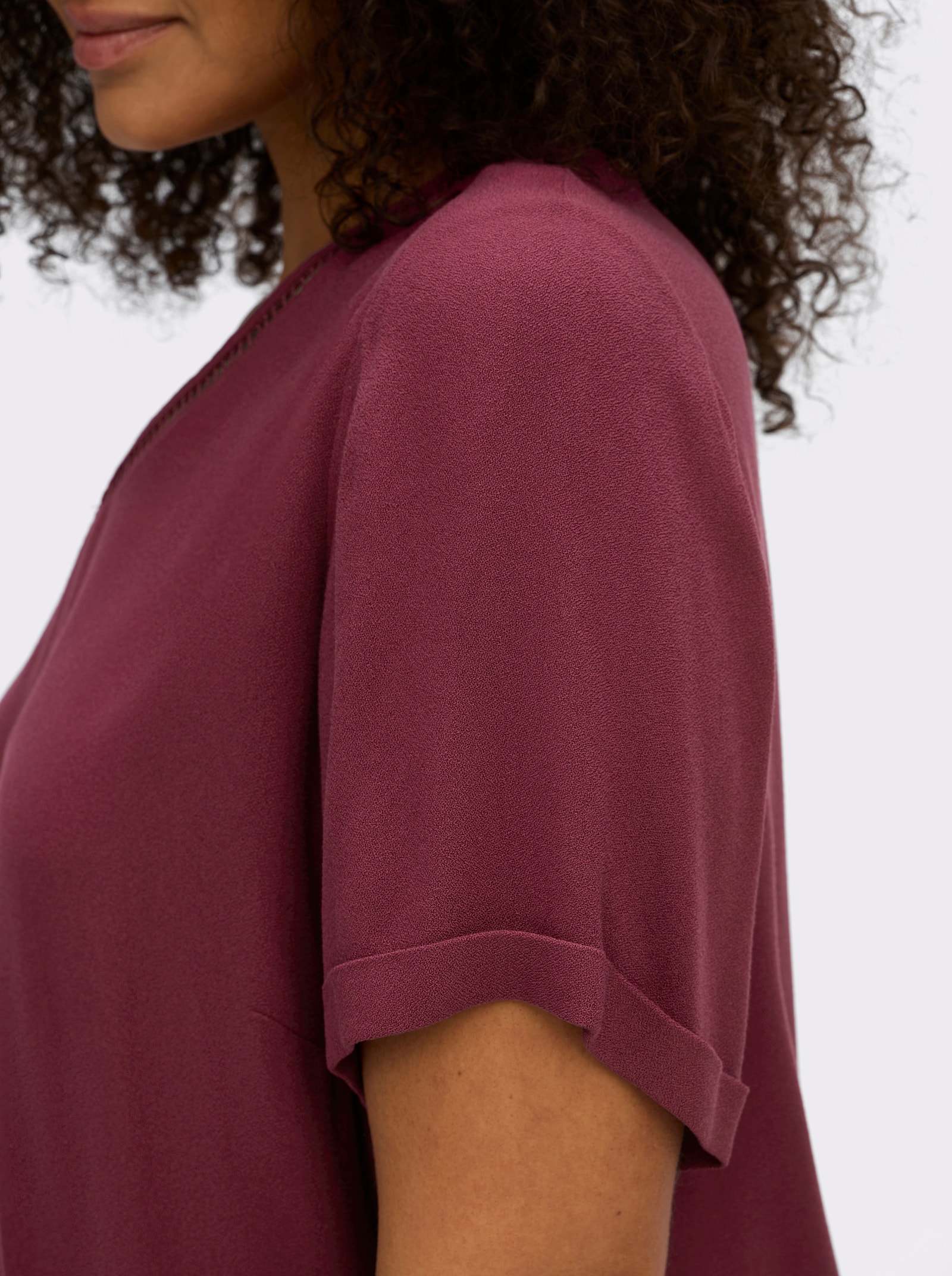 sheego Tunika mit verlängerten Halbärmeln - bordeaux