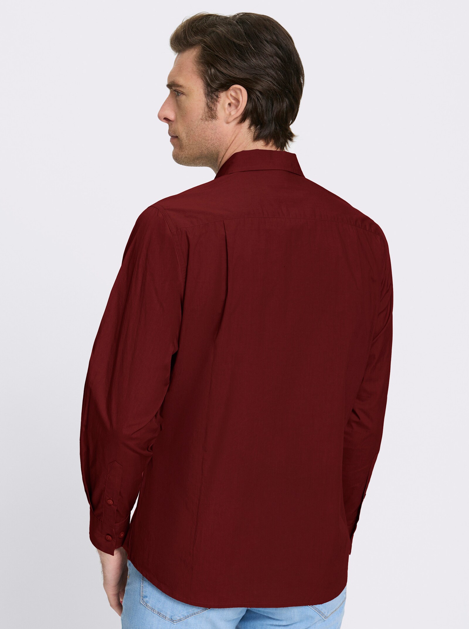 Catamaran Langarmhemd mit platzierten Prints, Baumwolle - dunkelrot-bedruckt