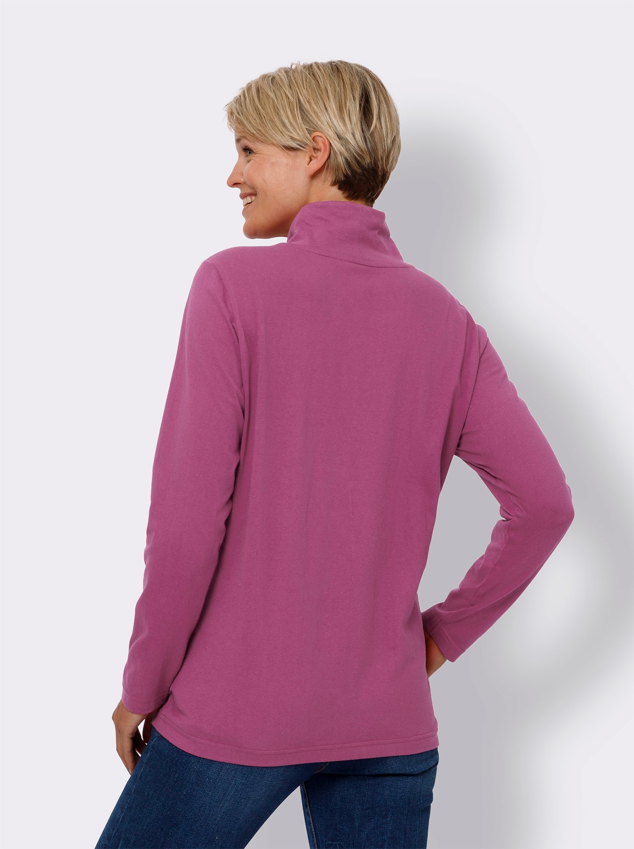 Shirt met opstaande kraag - heide