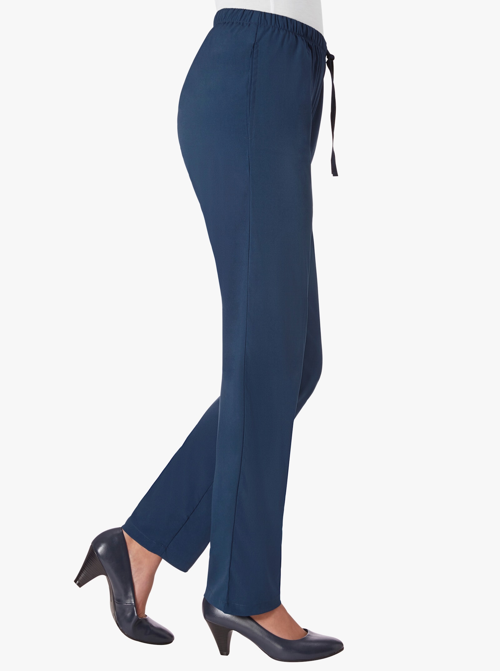 Bekväm byxa med hel resårlinning - marin