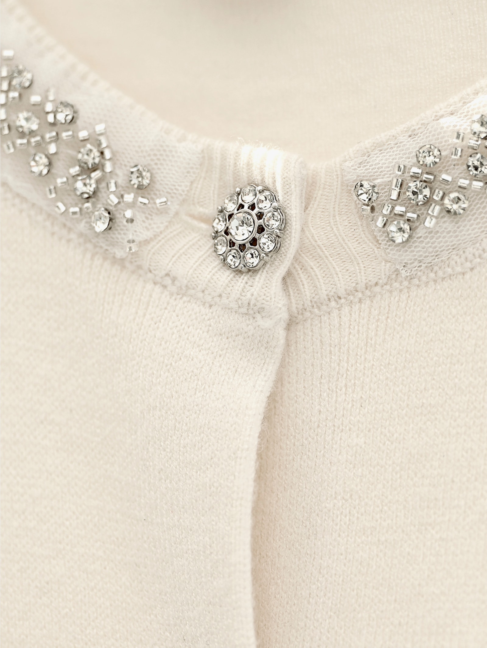 heine Feinstrickjacke mit Glitzersteinchen - champagner