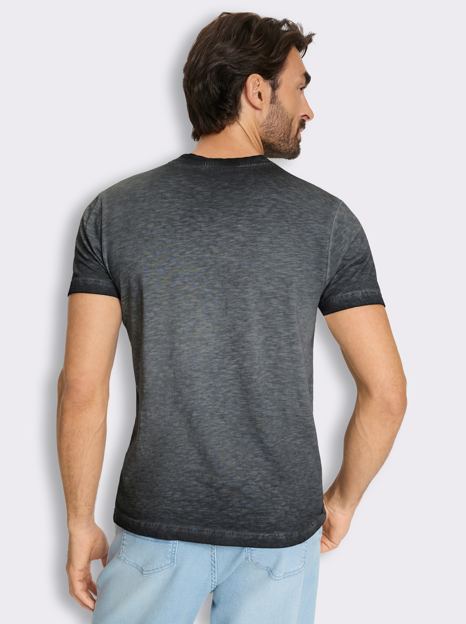 Kurzarmshirt aus reiner Baumwolle - schwarz