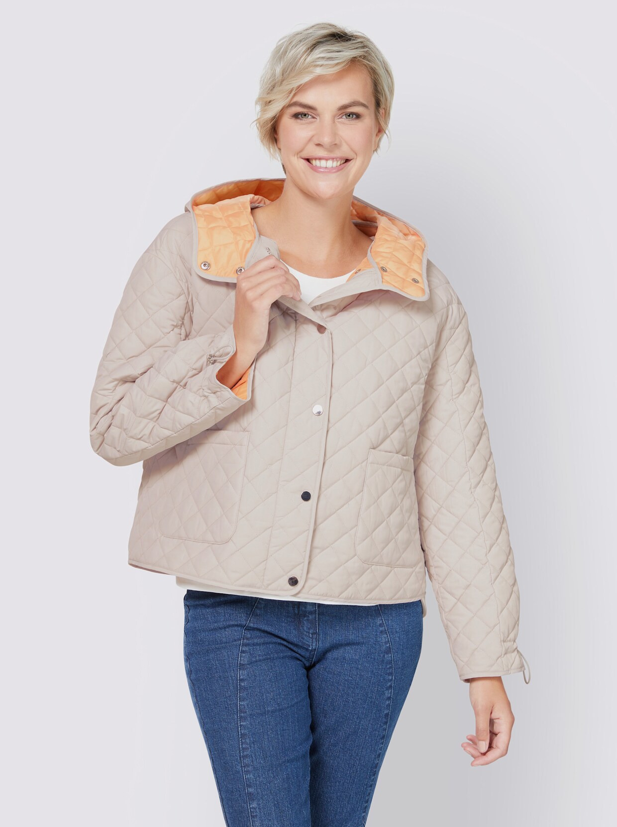 heine Jacke - hellgrau-apricot