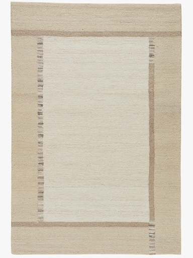 Teppich aus Schurwolle, handgewebt - elfenbein-camel
