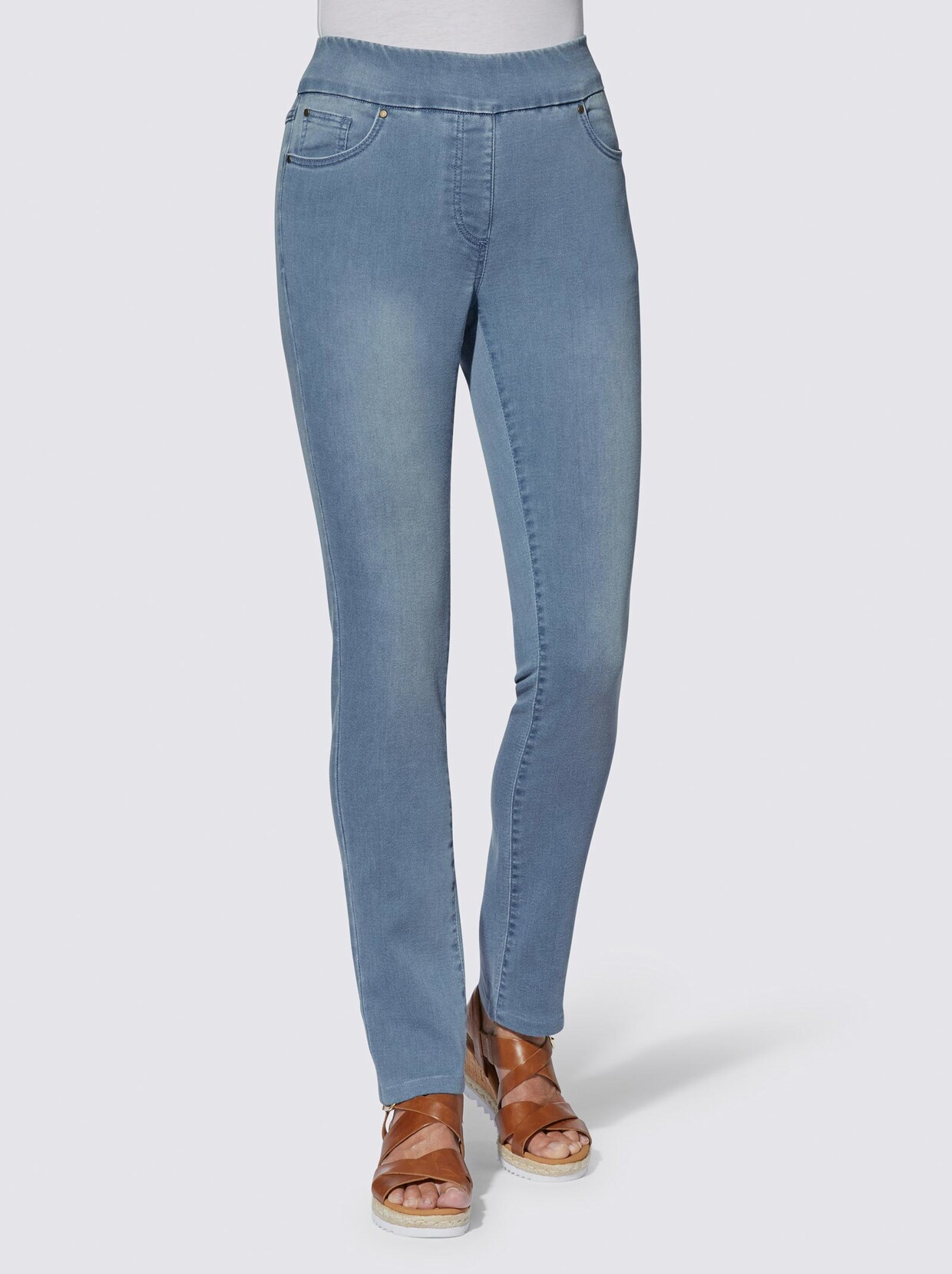 Schlupfjeans - blue-bleached