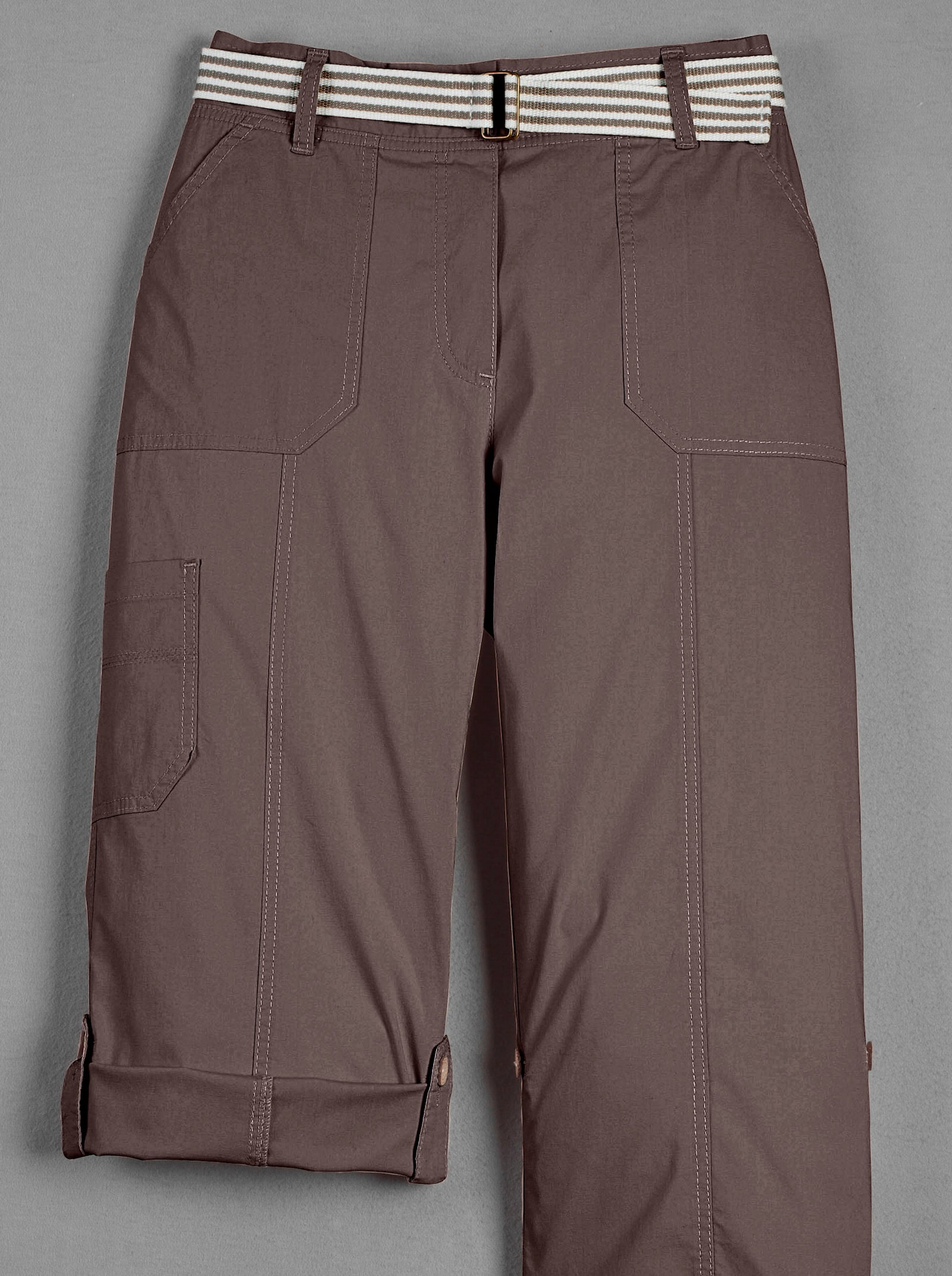 Caprihose inklusive Gürtel - schokobraun