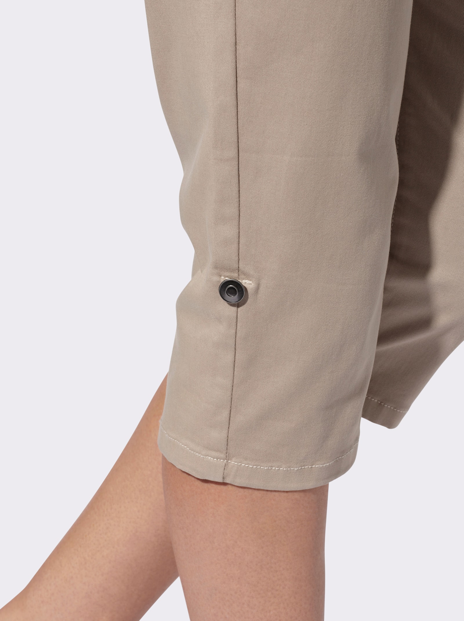 heine Baumwollhose in Capri-Länge - sesam