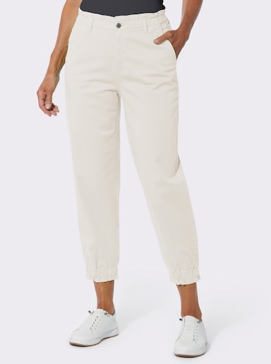 7/8-Jeans mit Elastik-Bund - ecru