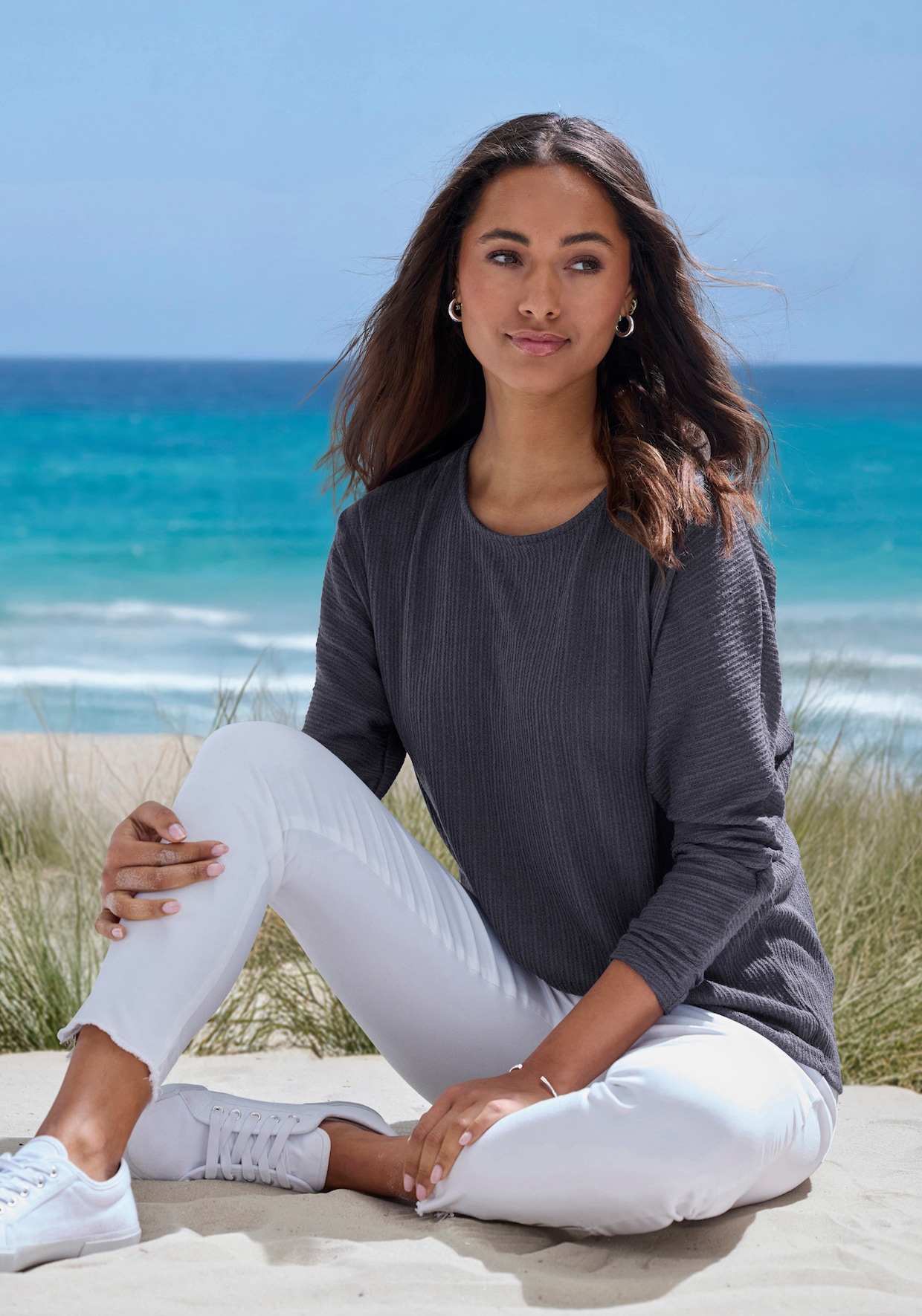 Vivance Langarmshirt - blau