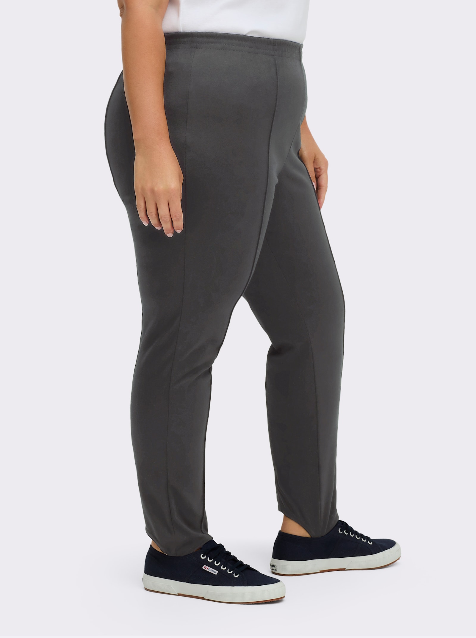 Bügelfaltenhose mit Steg - grau