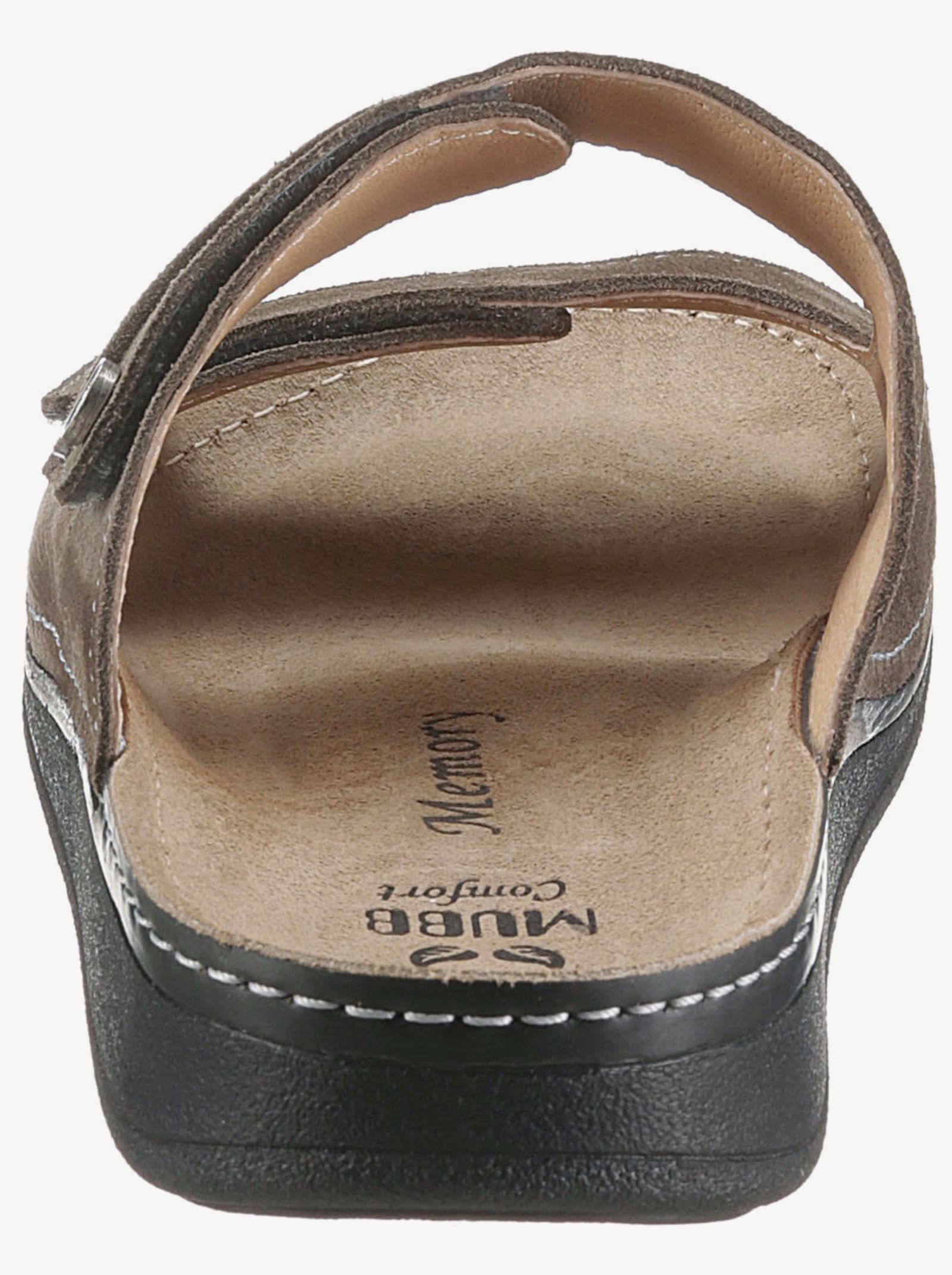 Pantolette mit Memory-Fußbett - taupe