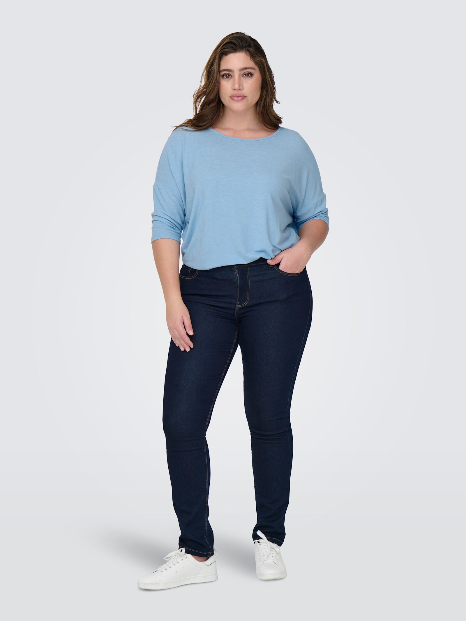 ONLY CARMAKOMA 3/4-Arm-Shirt - soft chambray