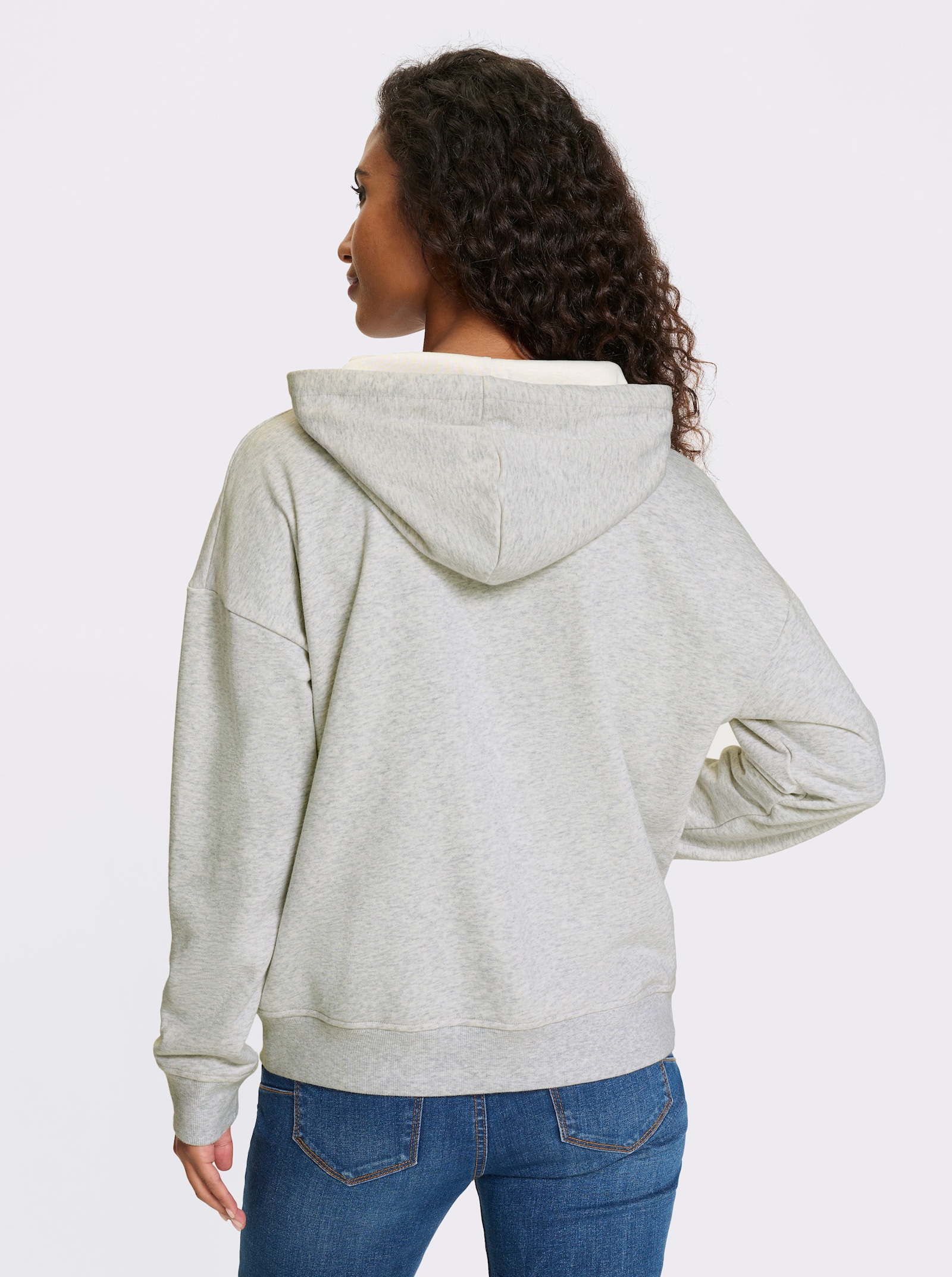 heine Sweatshirt avec poche kangourou - gris clair chiné
