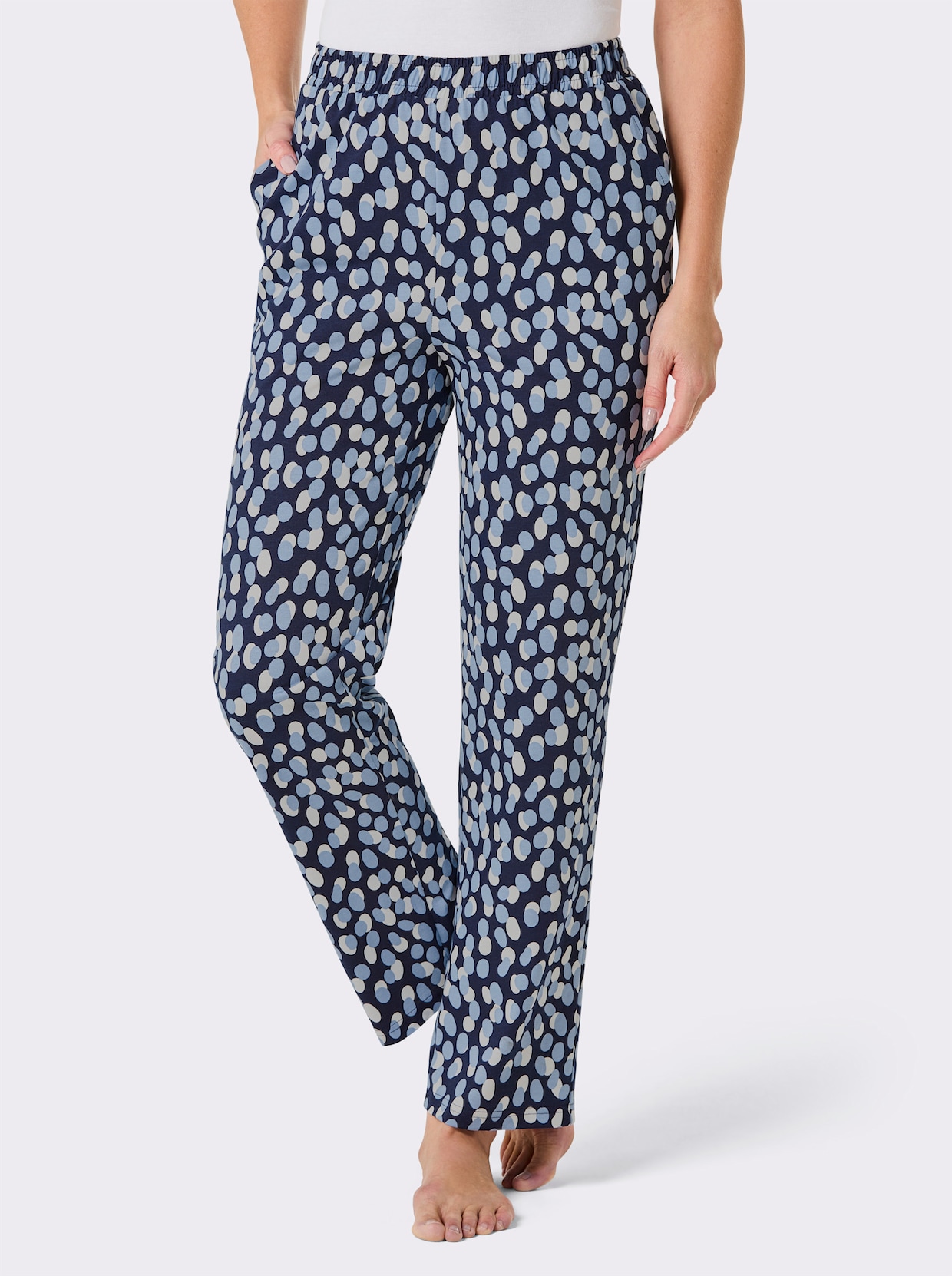 feel good Broek - marine/bleu geprint