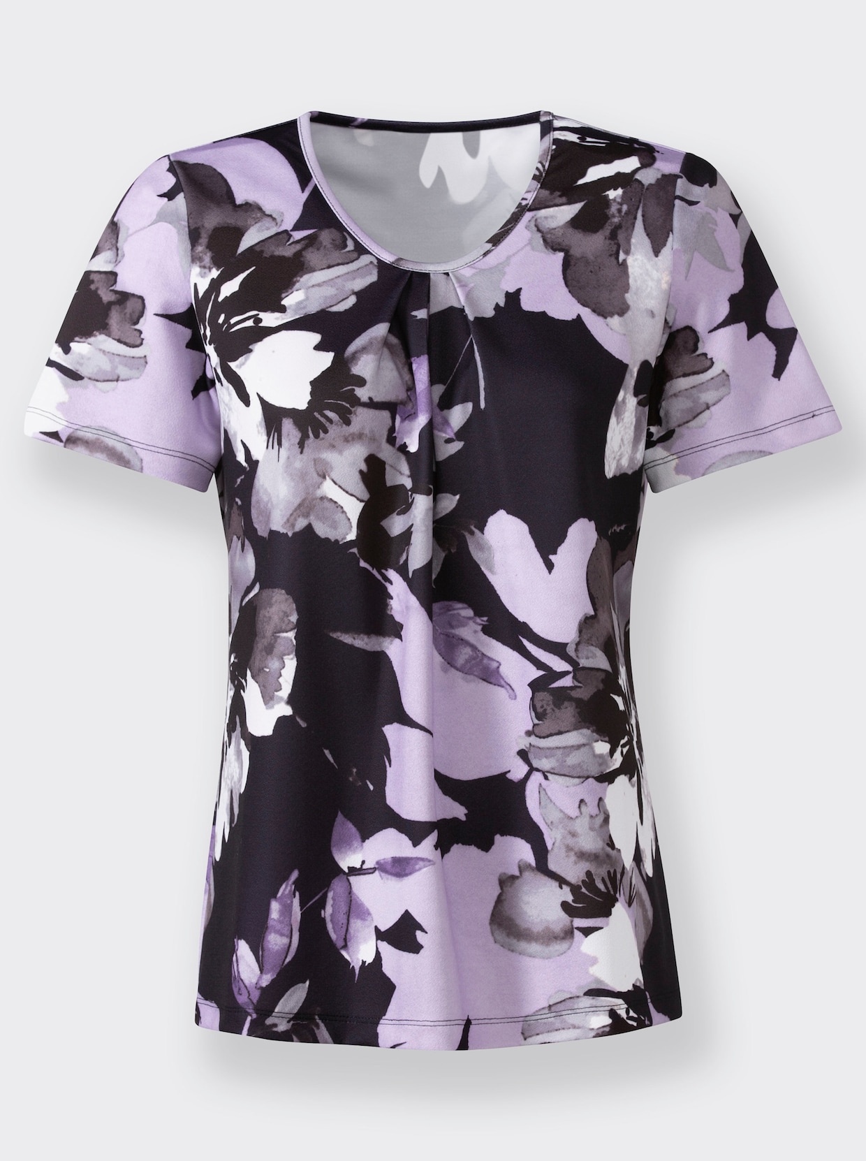 Shirt - marine/lila bedrukt
