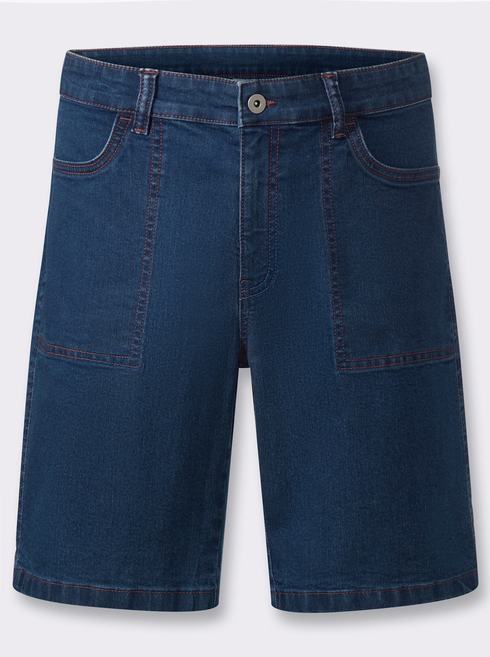 Jeansbermudas mit Kontrastnähten - blue-stone-washed