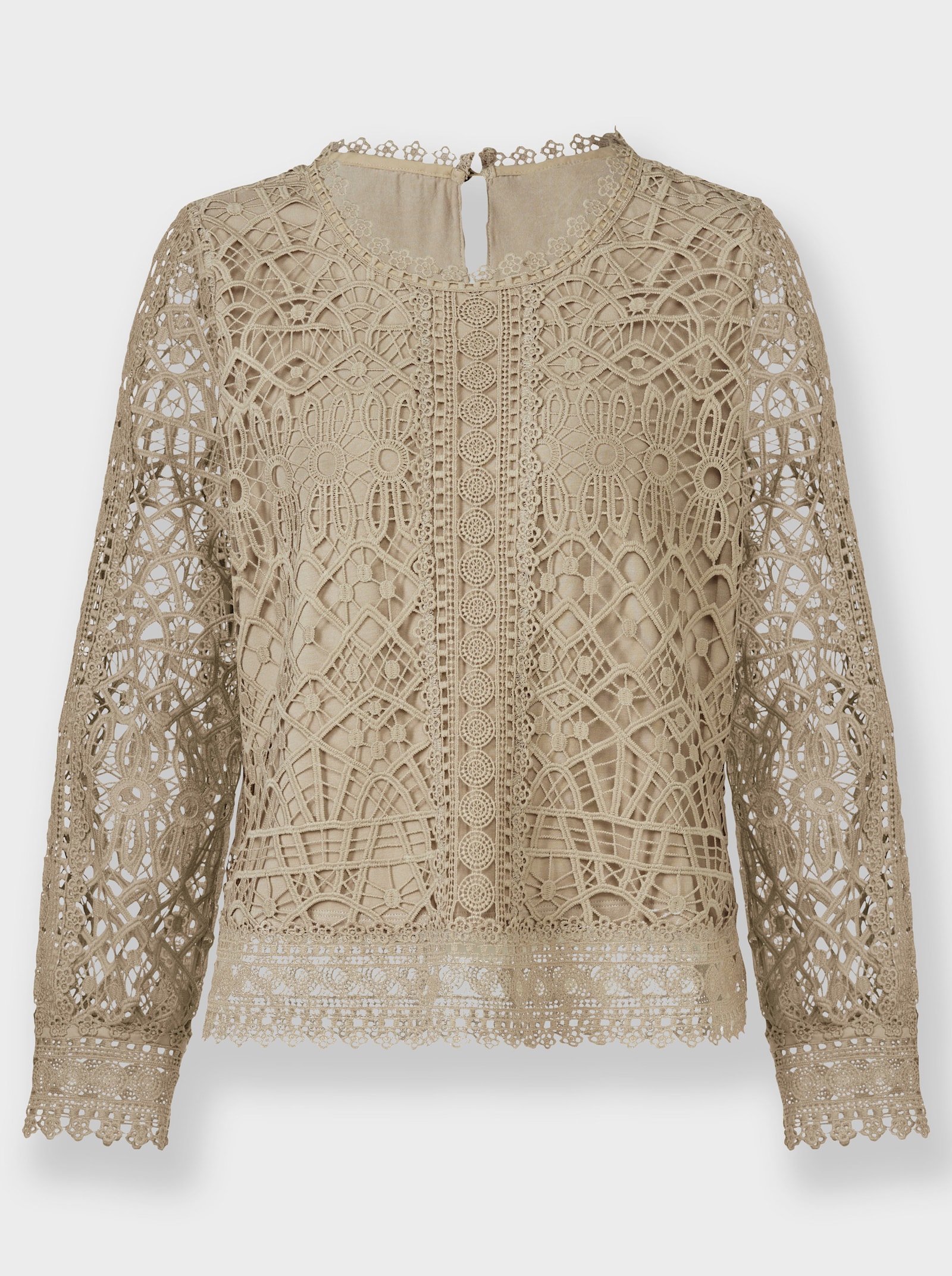 heine Kanten blouse, in de nek te knopen - beige