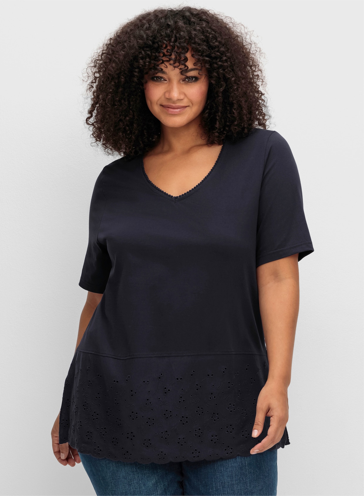 sheego T-Shirt - tiefblau