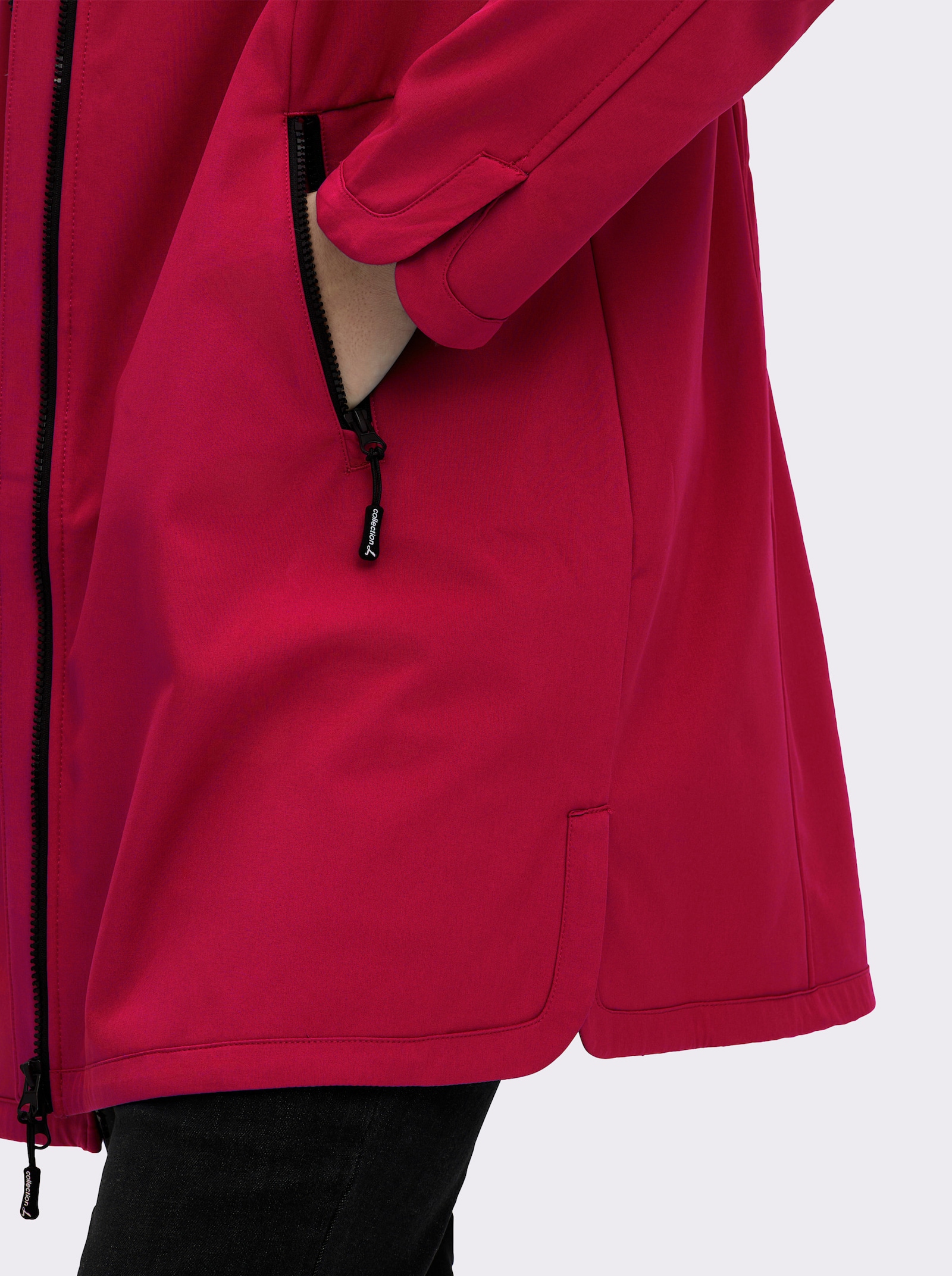 Softshelljacke mit Gummizug im Rücken - rot