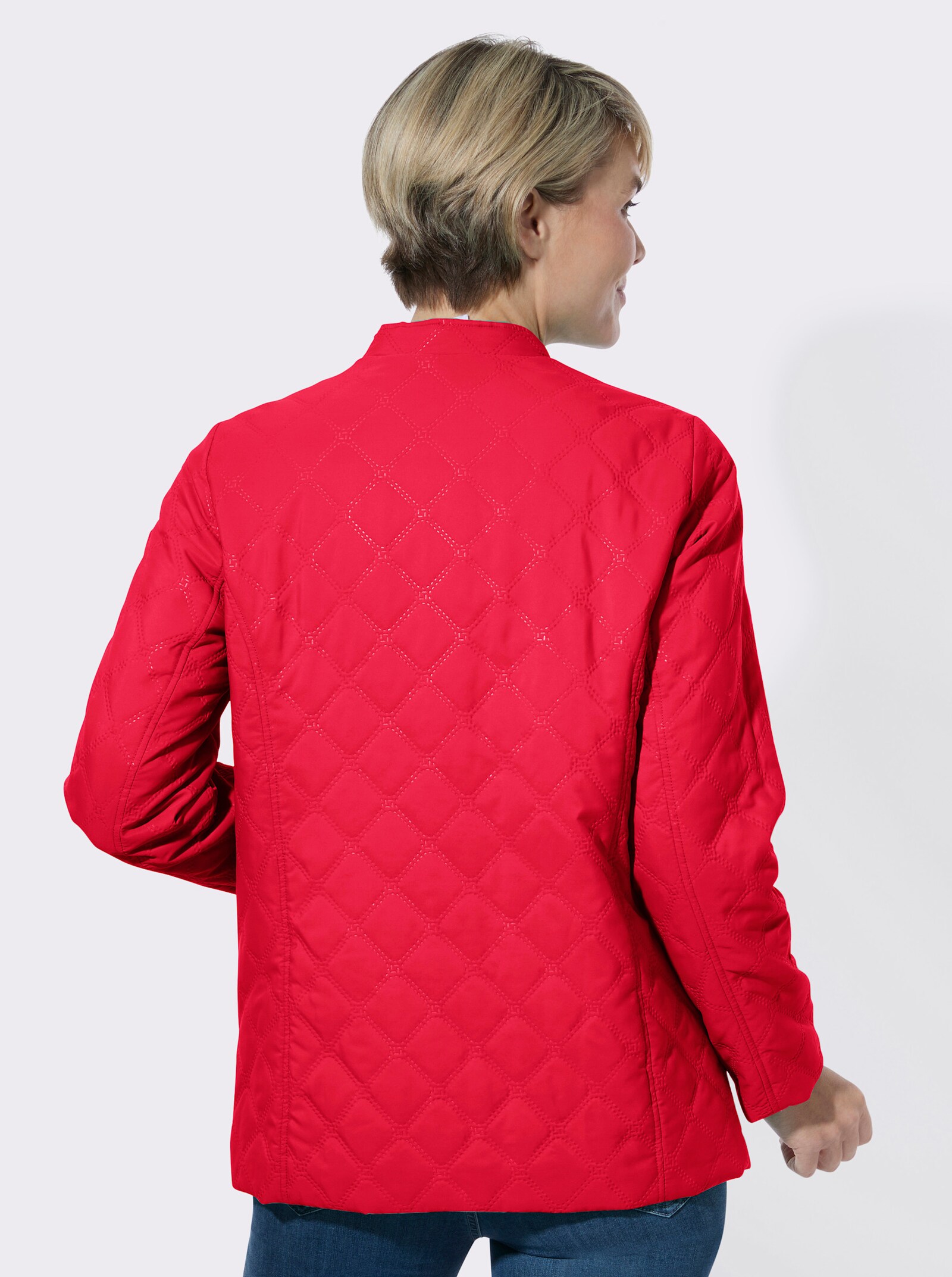 Steppjacke mit Prägedruck in Steppoptik - rot