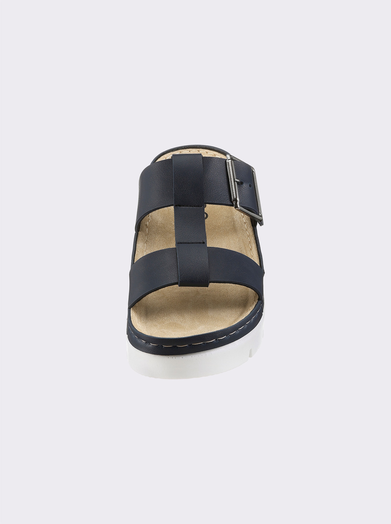 heine Pantolette mit Plateausohle - marine