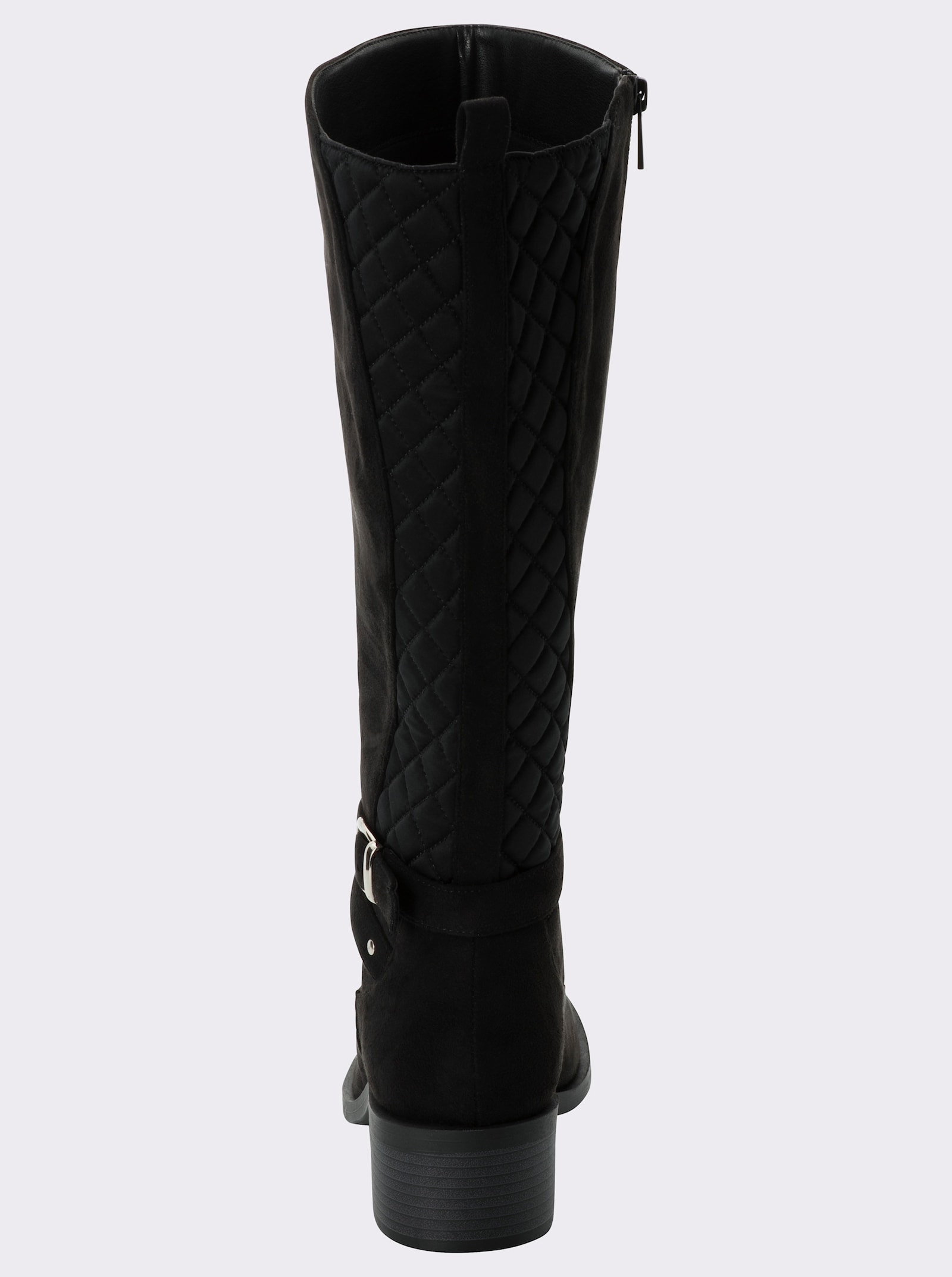 sheego Weitschaftstiefel im Materialmix - schwarz