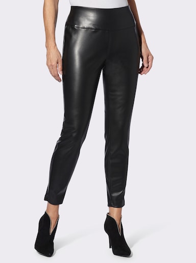 Lederimitathose mit angerauter Innenseite - schwarz