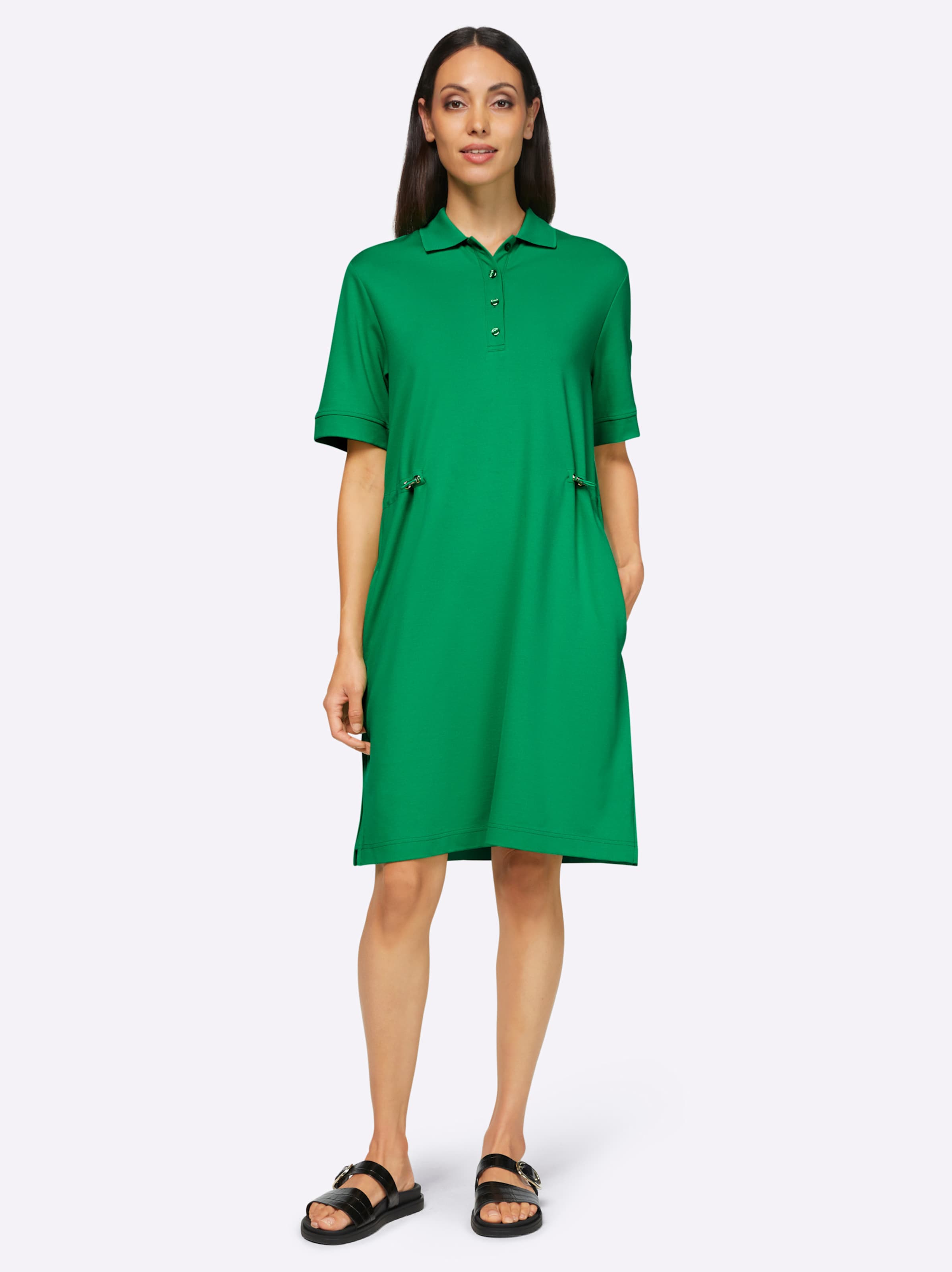 Kleid kurz günstig Kaufen-Jersey-Kleid in grasgrün von heine. Jersey-Kleid in grasgrün von heine <![CDATA[