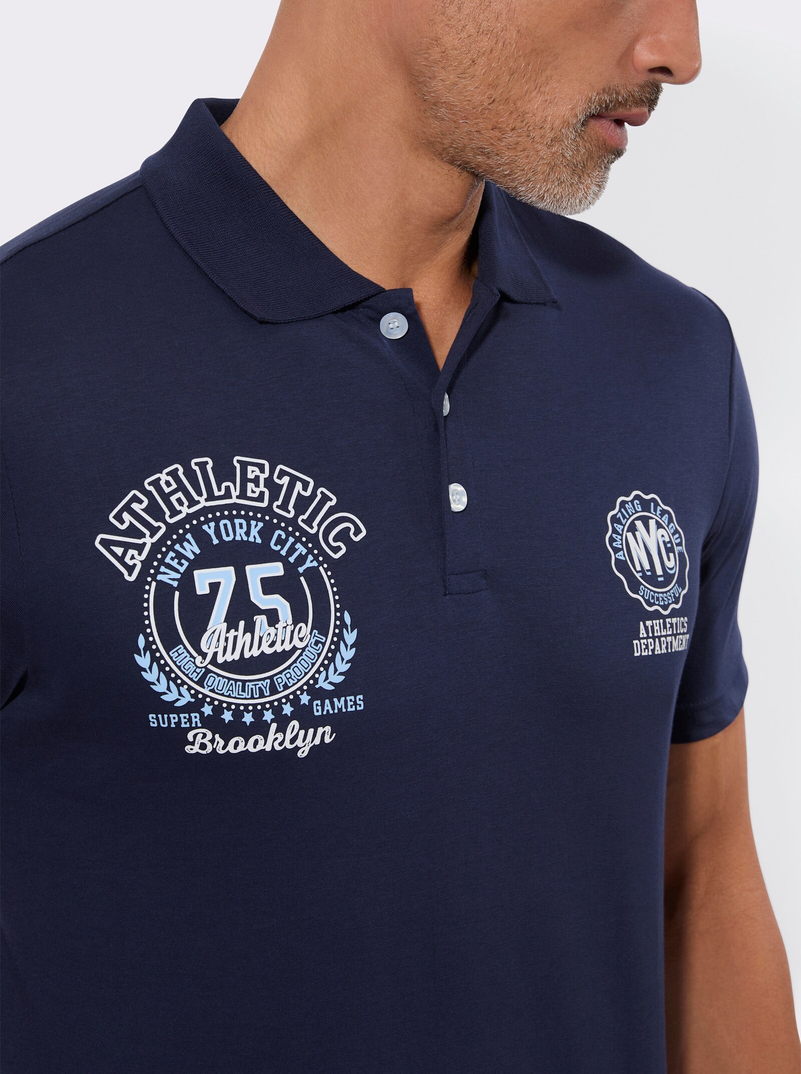 Poloshirt mit Druck-Motiv - marine