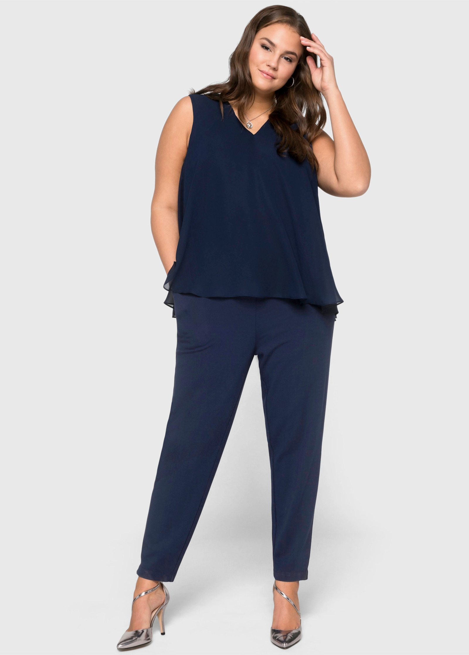 sheego Jumpsuit im Lagenlook - marine