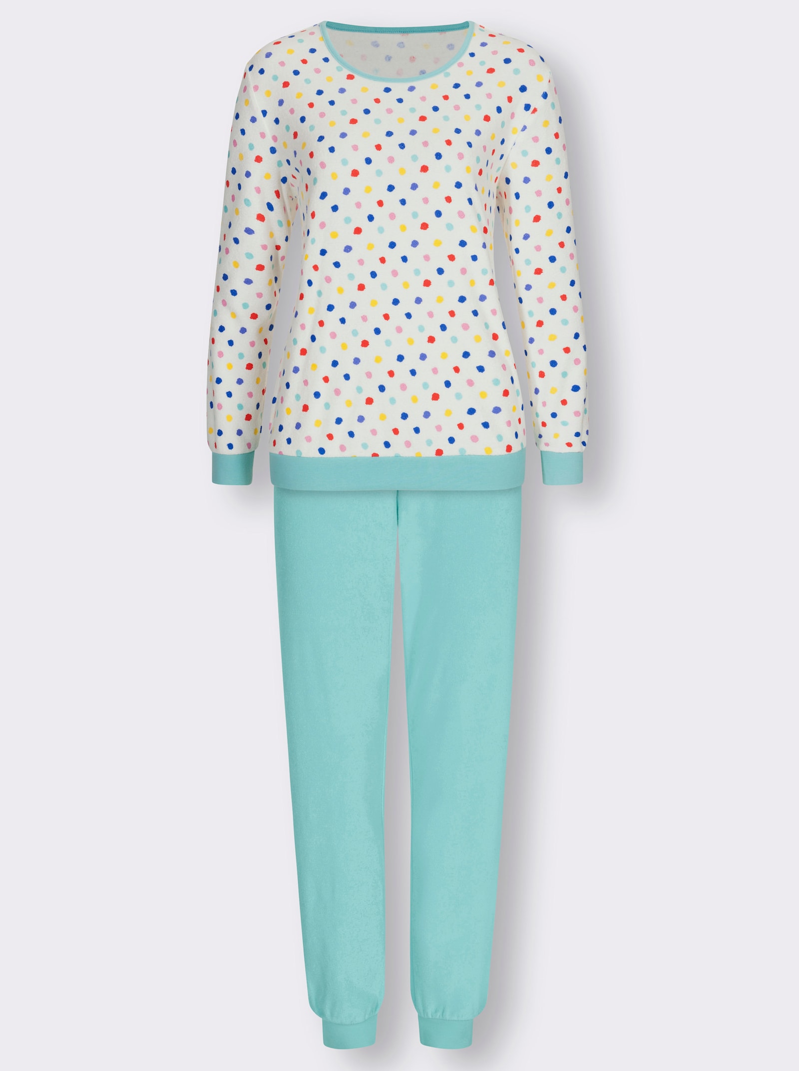 wäschepur Schlafanzug aus Feinfrottee - aqua
