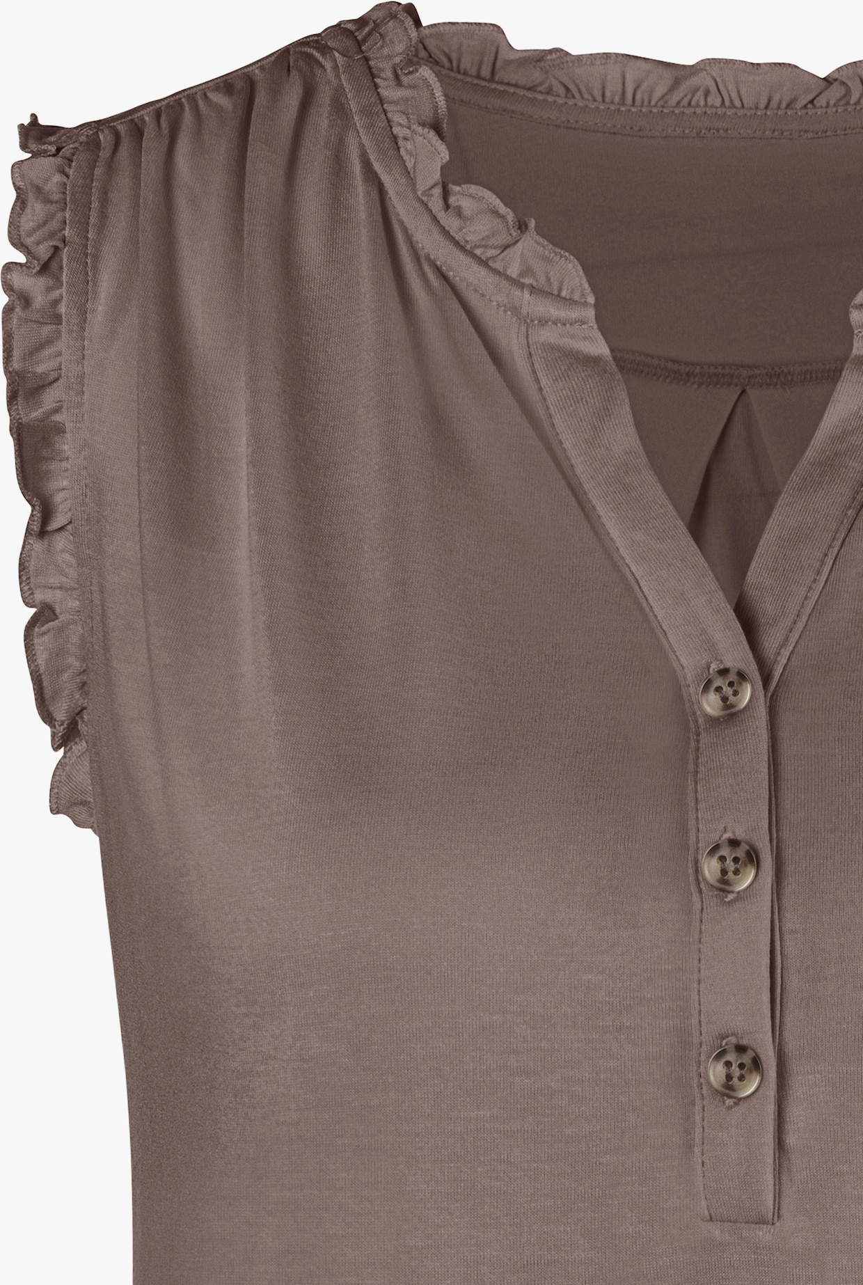 LASCANA Top met ruches - taupe