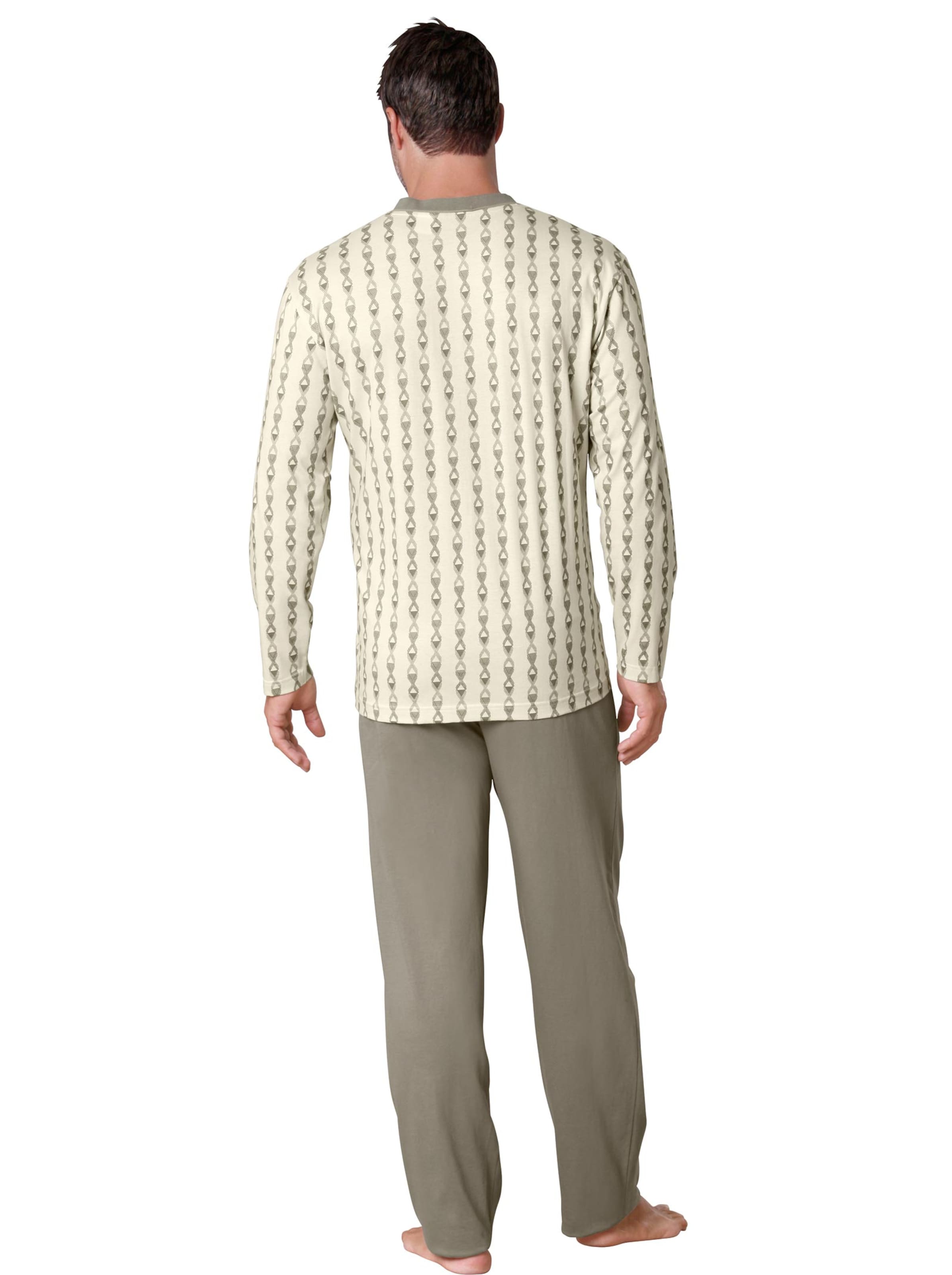 KINGsCLUB Schlafanzug - grün-beige-bedruckt