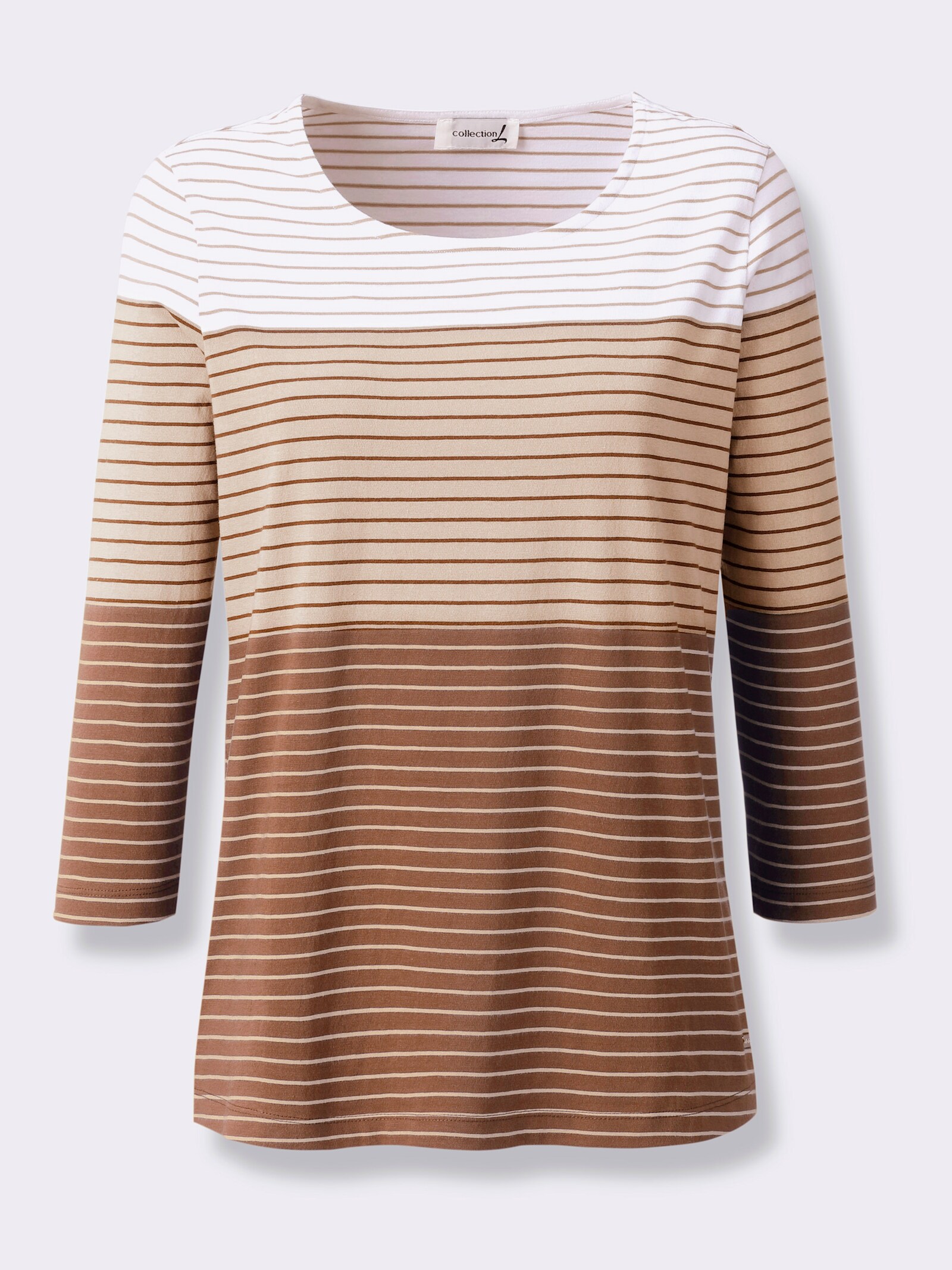 Ringelshirt - braun-ecru-geringelt