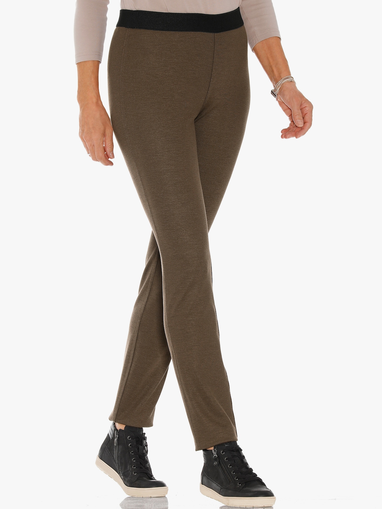 Stehmann Comfort line Omkeerbare broek - bruin/beige geprint