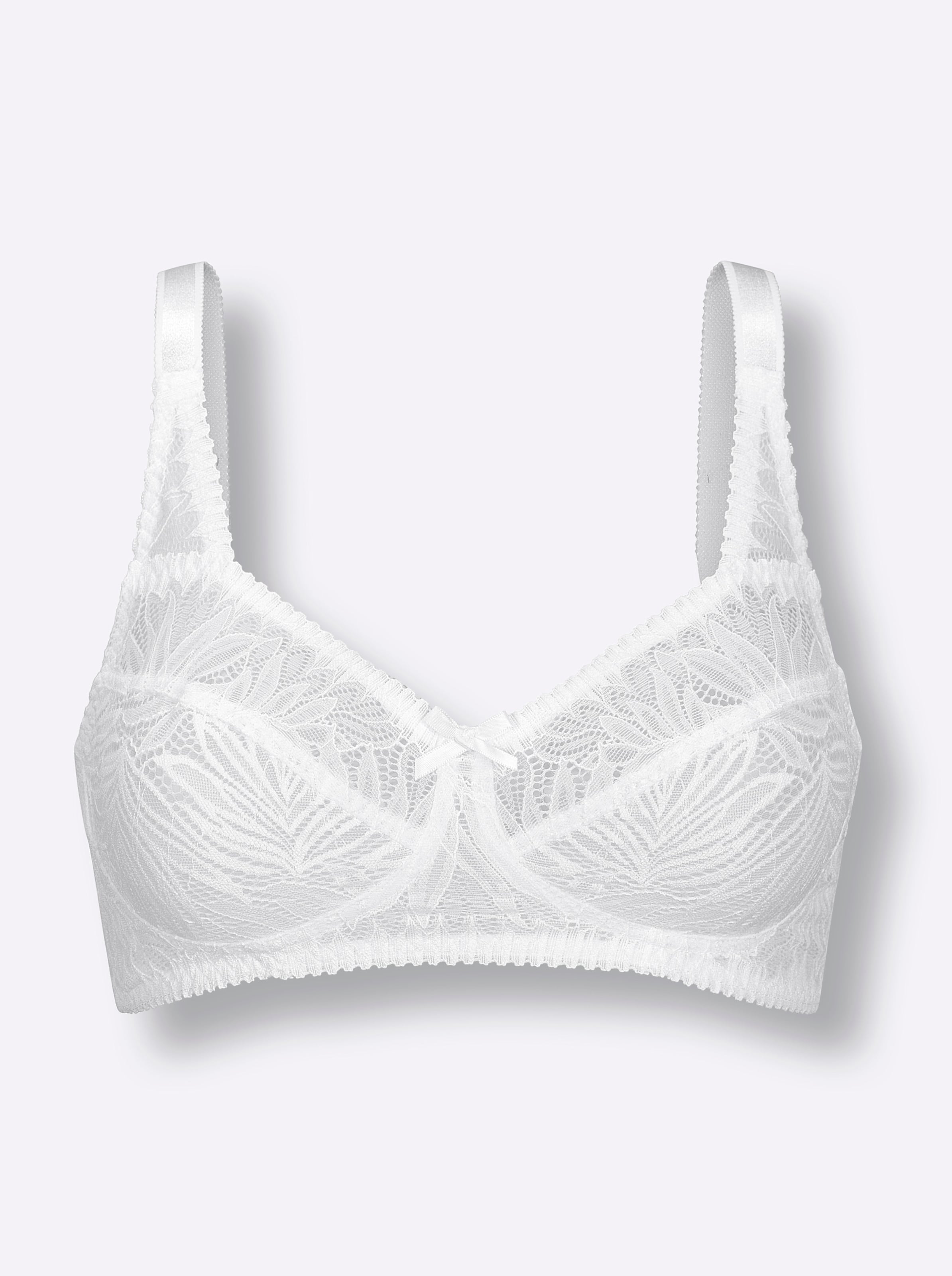 Wäschepur Damen Weiß Bügelloser Bh Gr. 90, Cup D, 85% Polyamid, 15% Elasthan, Bhs - Bild 4