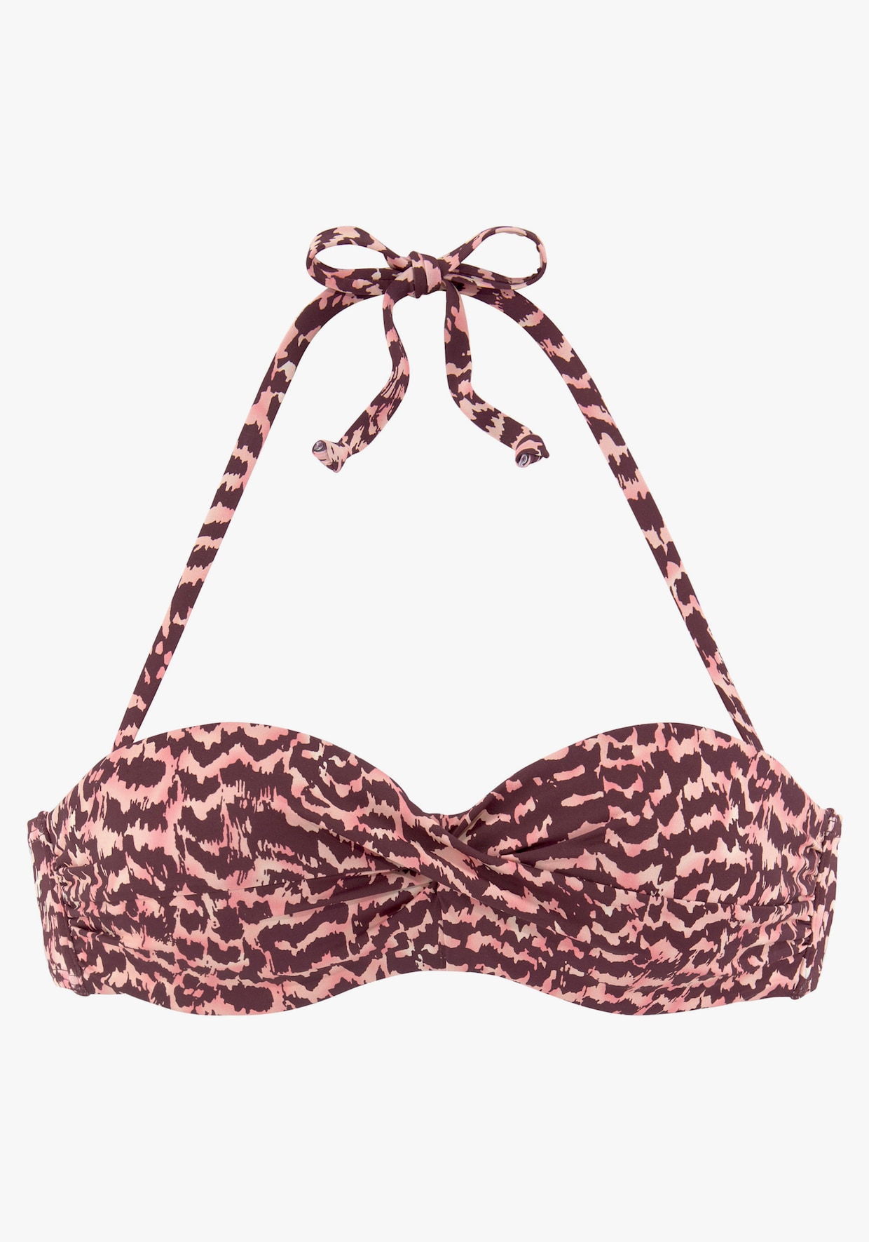 LASCANA Bügel-Bandeau-Bikini-Top - bordeaux bedruckt