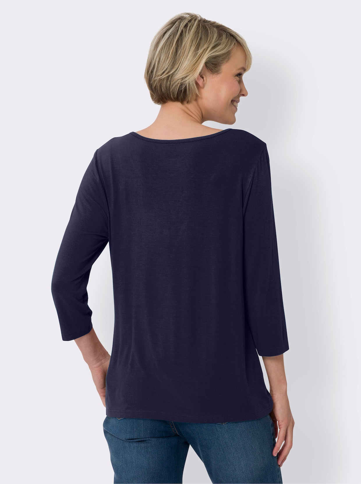 Shirt met 3/4-mouw - marine