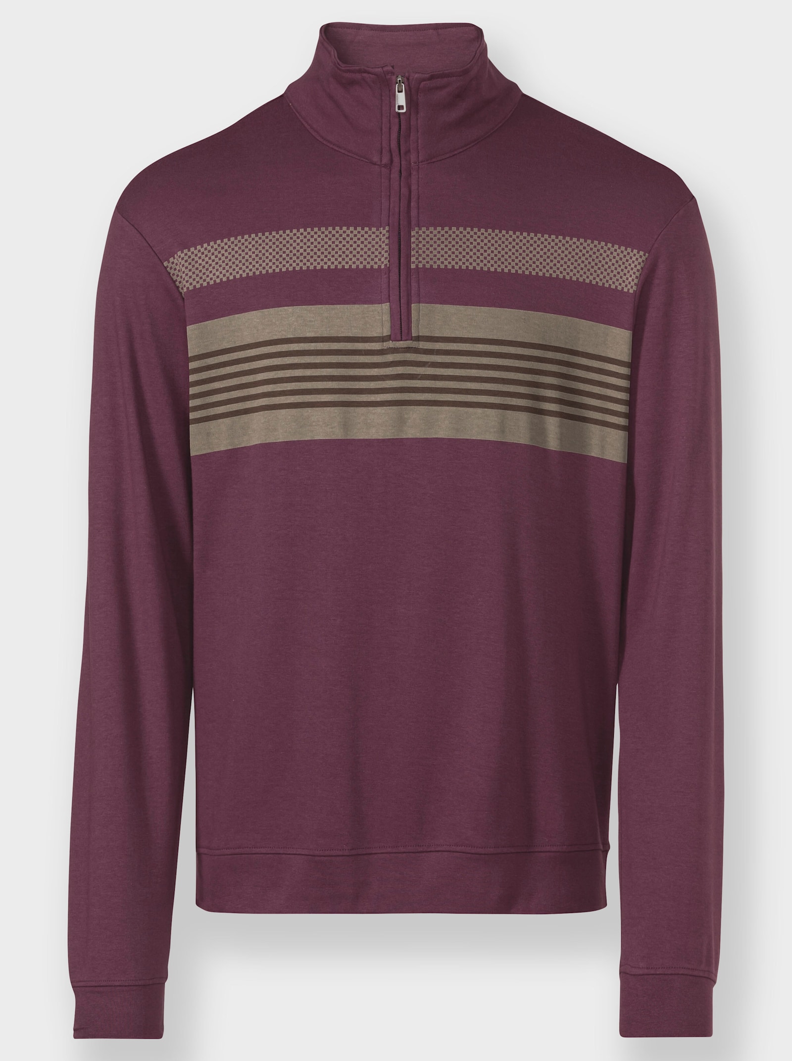 Catamaran Shirt met lange mouwen - bordeaux/taupe bedrukt