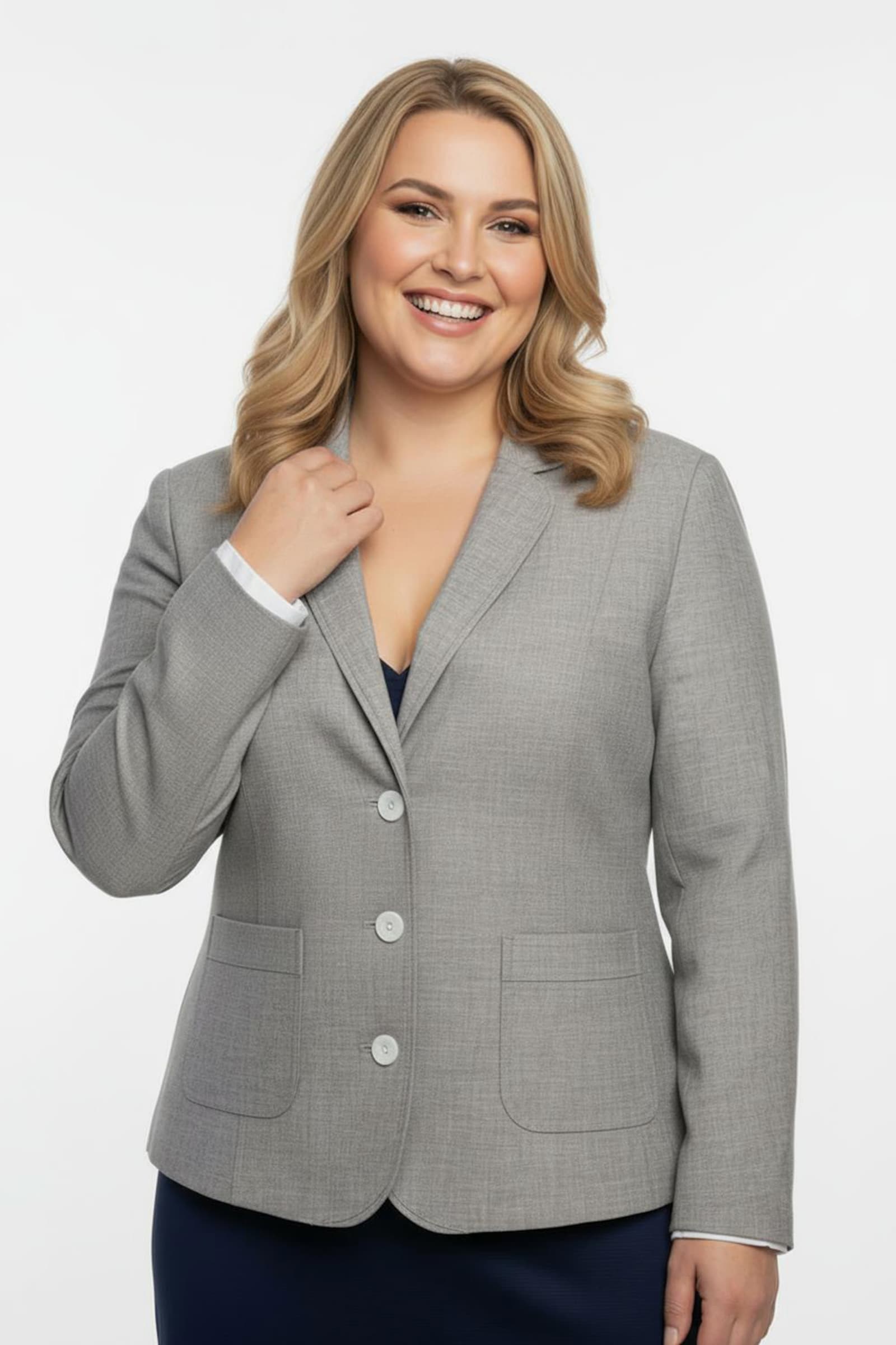 Jackenblazer mit Schulterpolstern - taupe